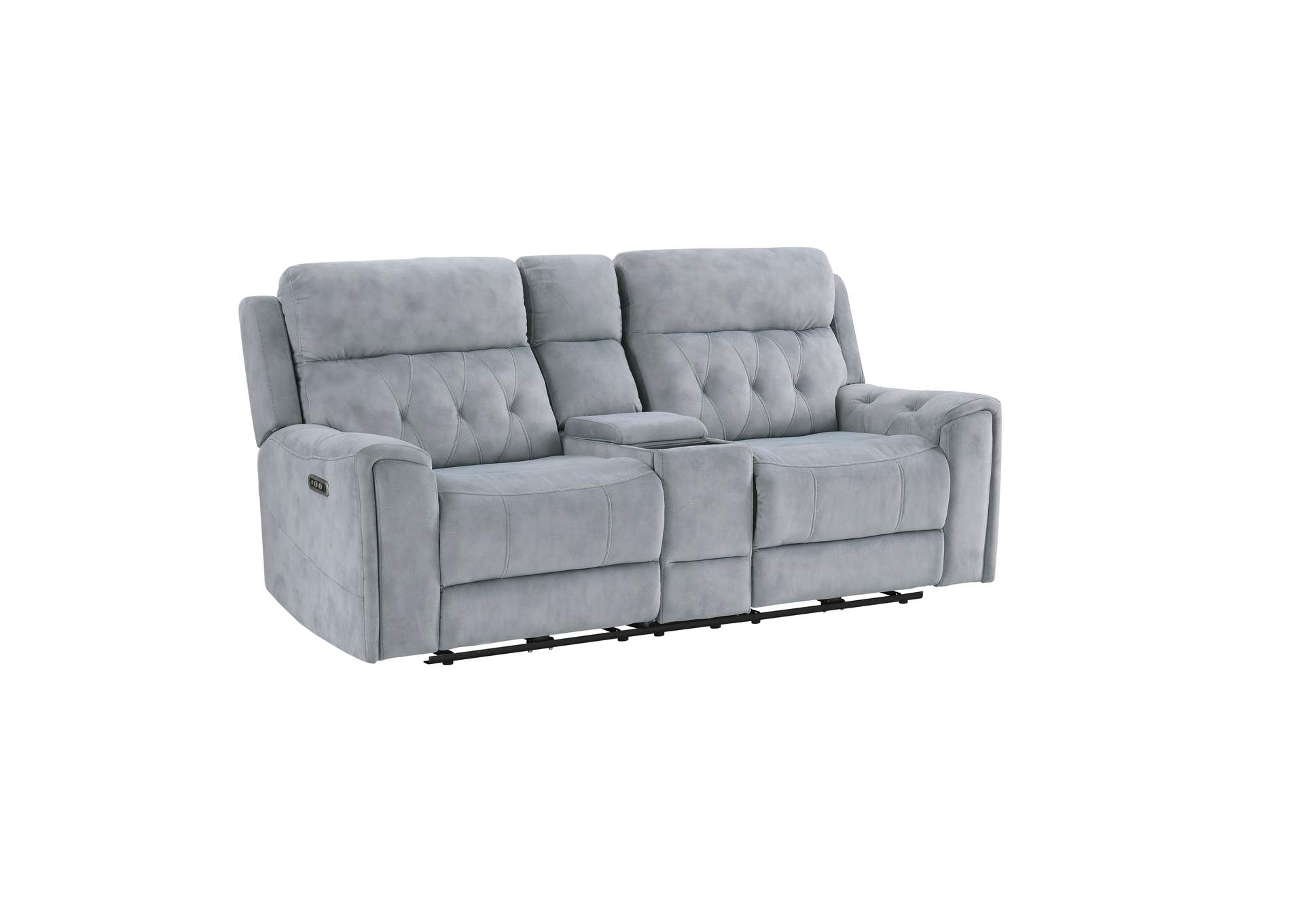 Power Double Reclining Love Seat with Center Console, Power Headrests, Hidden Arms Cup Holders, Charging Ports and Wireless Charger image 4