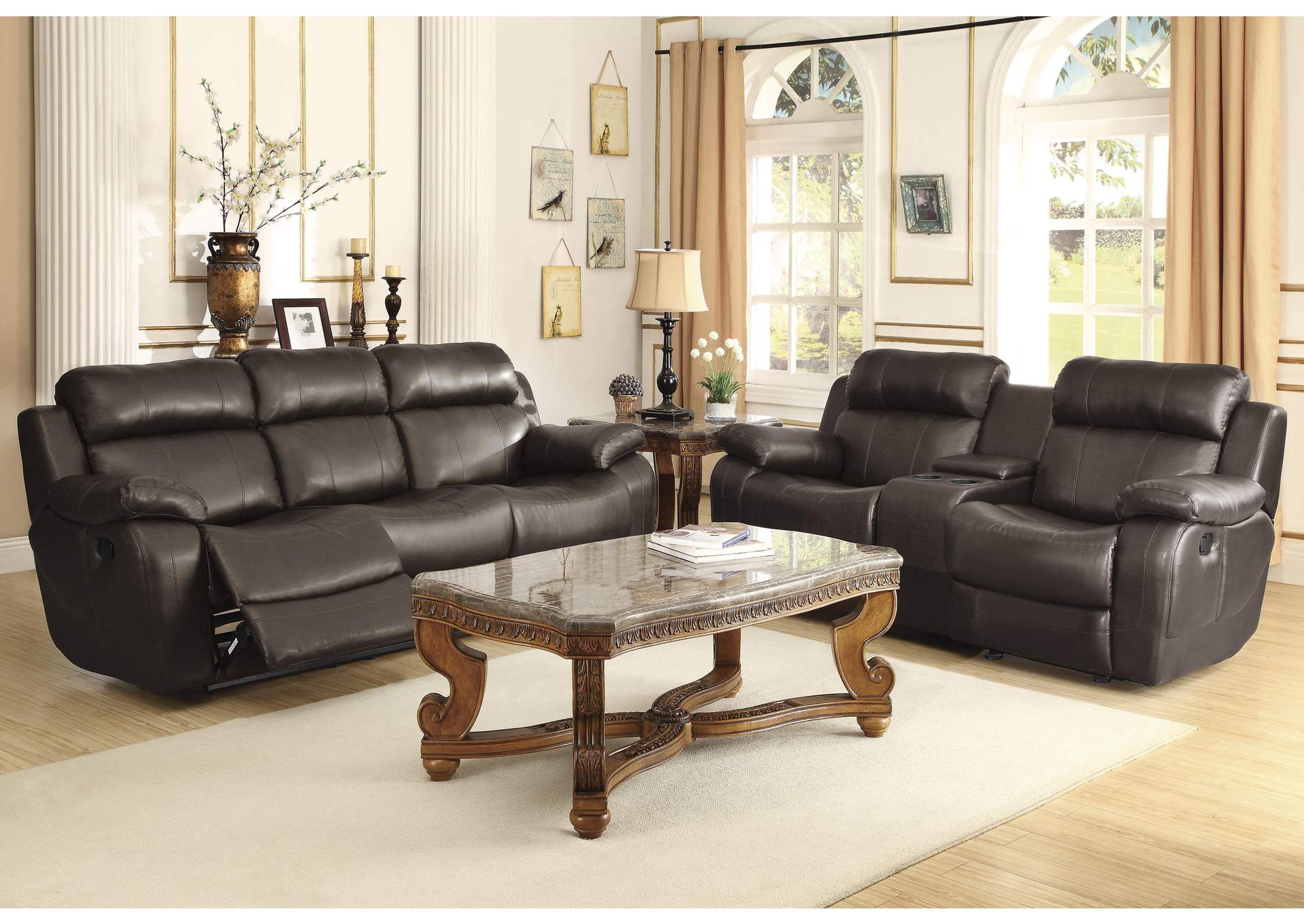 Marille Double Glider Reclining Love Seat with Center Console image 6