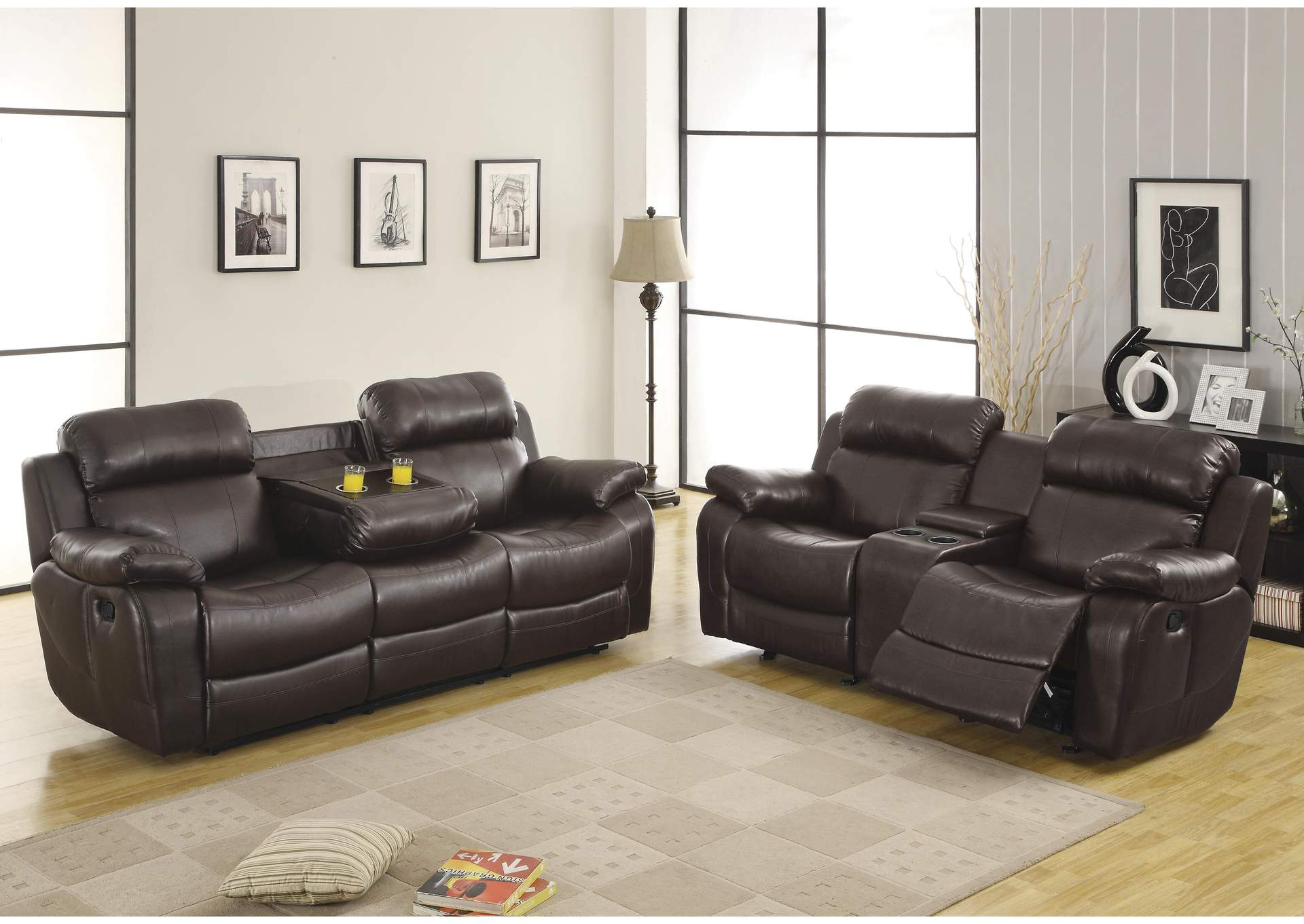 Marille Double Glider Reclining Love Seat with Center Console image 7