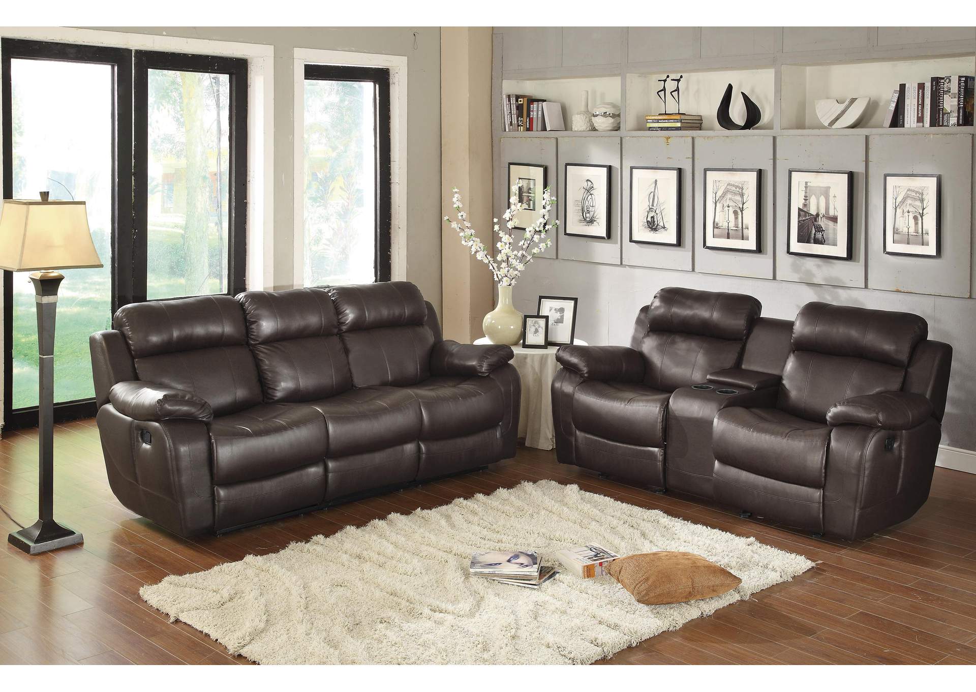 Marille Double Glider Reclining Love Seat with Center Console image 5