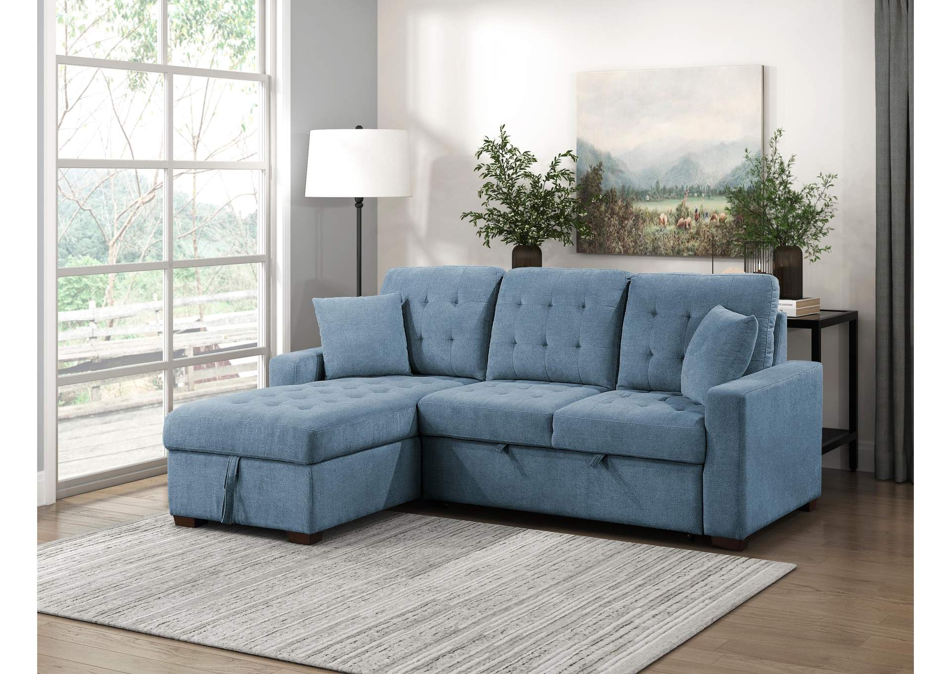 Waitsfield 2-Piece Sectional with Left Chaise, Pull-out Bed and Hidden Storage image 5