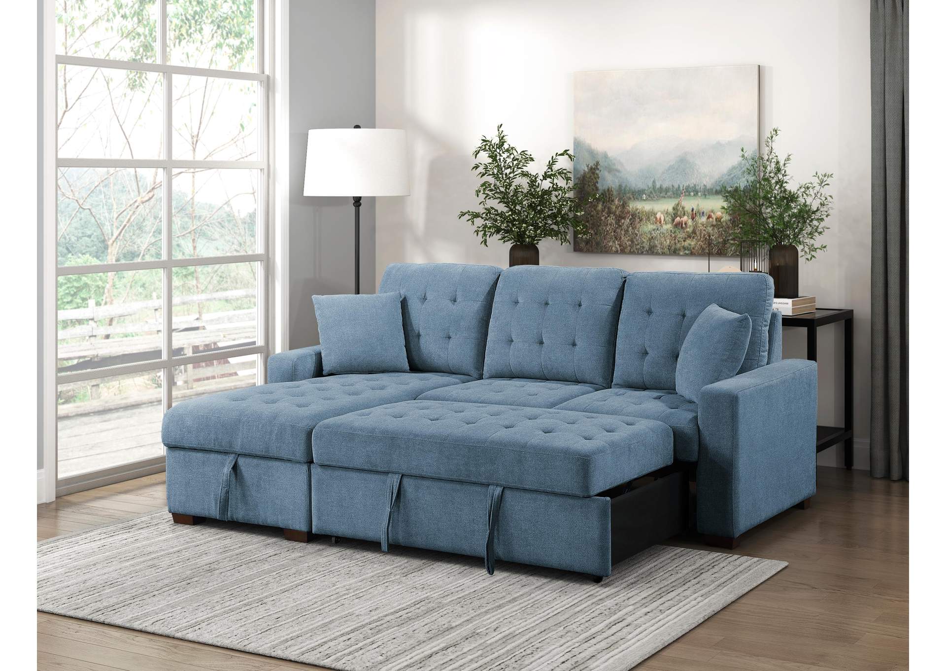Waitsfield 2-Piece Sectional with Left Chaise, Pull-out Bed and Hidden Storage image 6