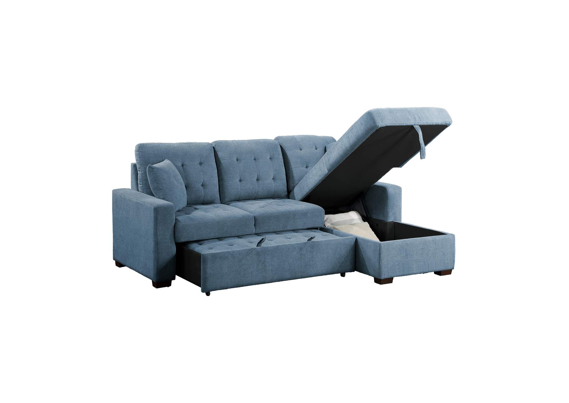 Waitsfield 2-Piece Sectional with Right Chaise, Pull-out Bed and Hidden Storage image 4