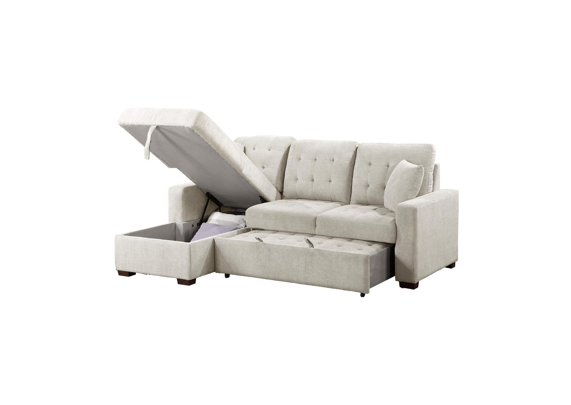 Waitsfield 2-Piece Sectional with Left Chaise, Pull-out Bed and Hidden Storage image 5