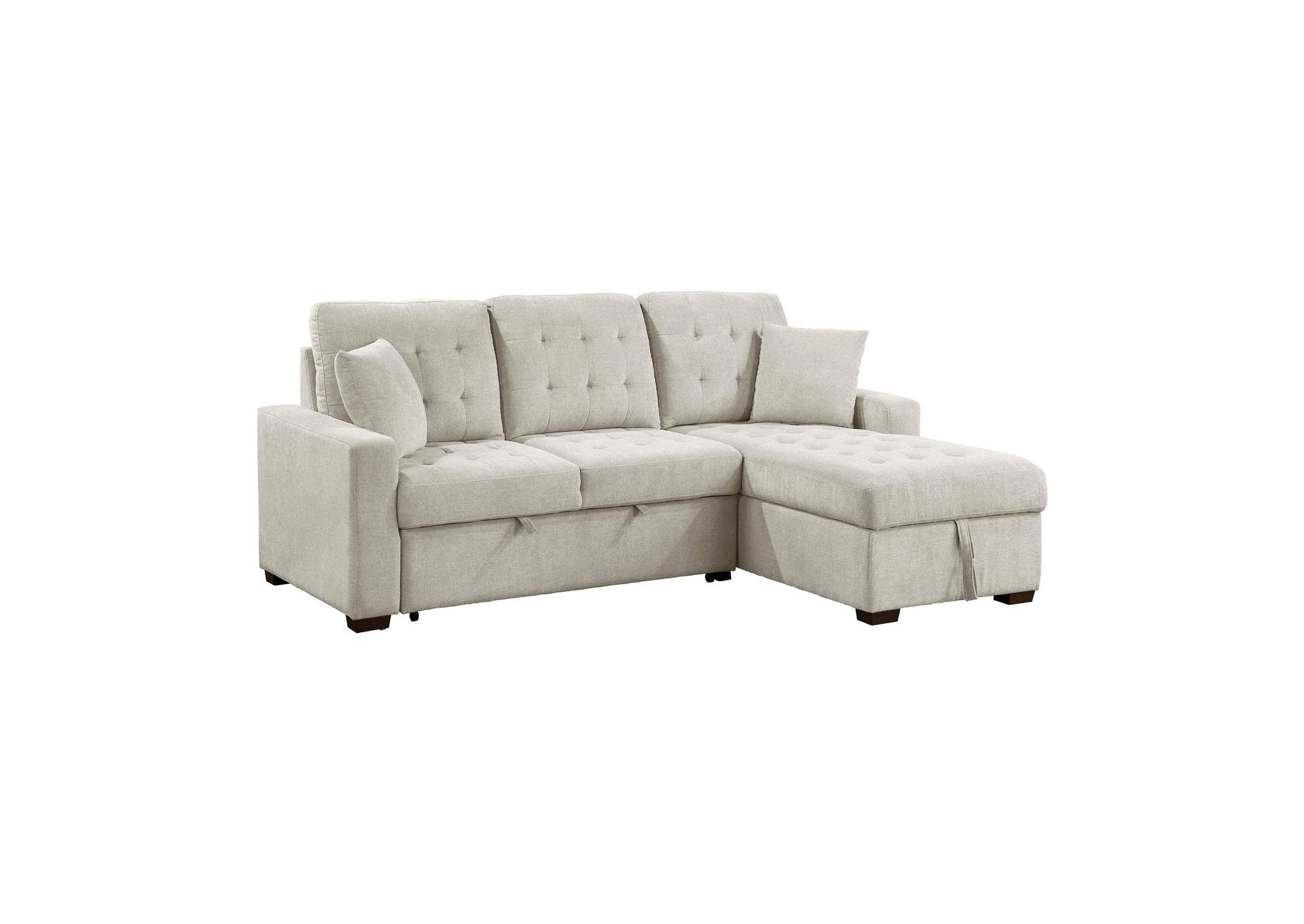 Waitsfield 2-Piece Sectional with Right Chaise, Pull-out Bed and Hidden Storage image 3
