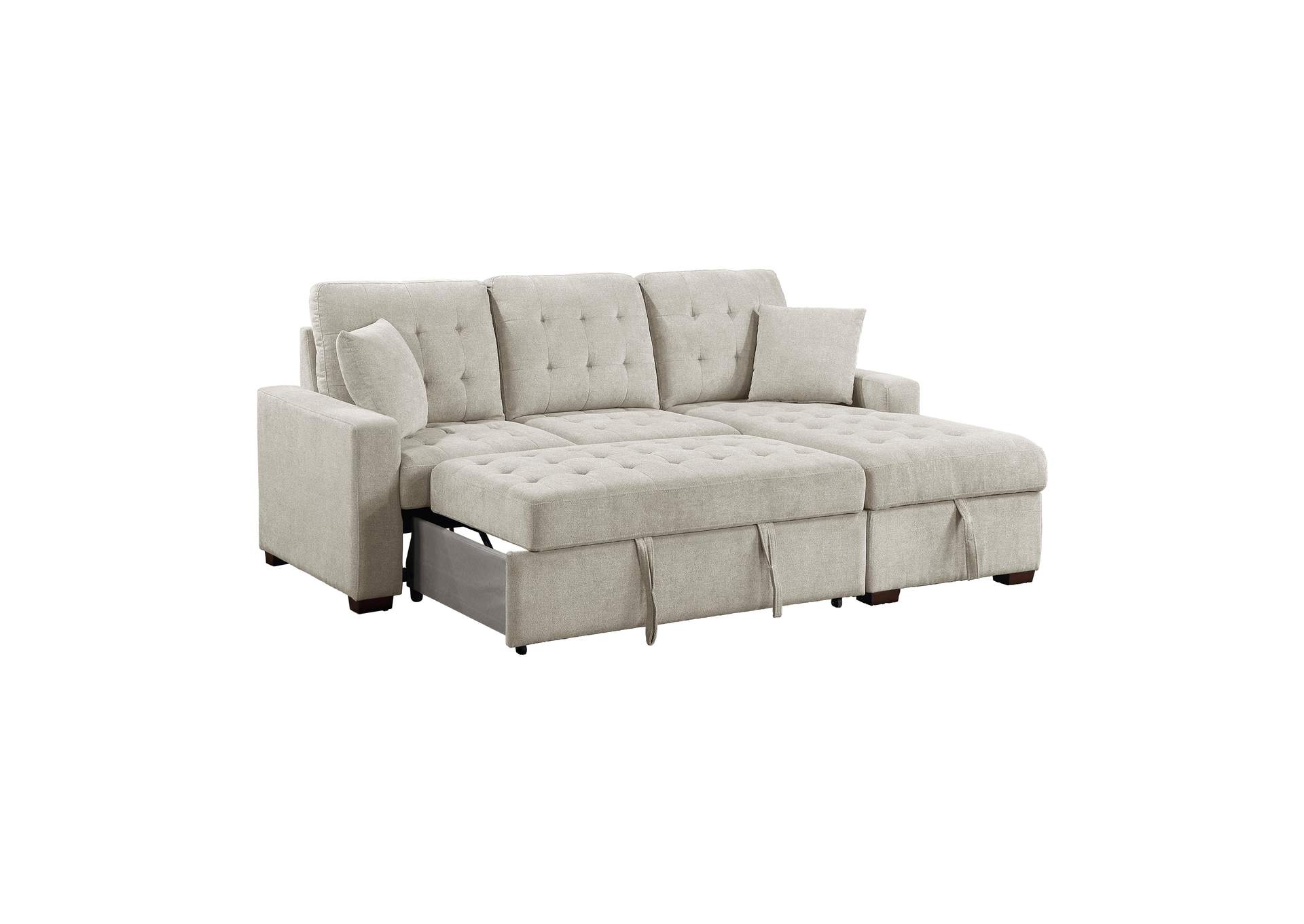 Waitsfield 2-Piece Sectional with Right Chaise, Pull-out Bed and Hidden Storage image 4