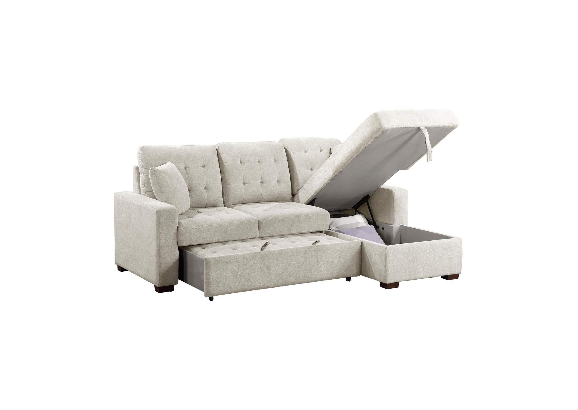 Waitsfield 2-Piece Sectional with Right Chaise, Pull-out Bed and Hidden Storage image 5