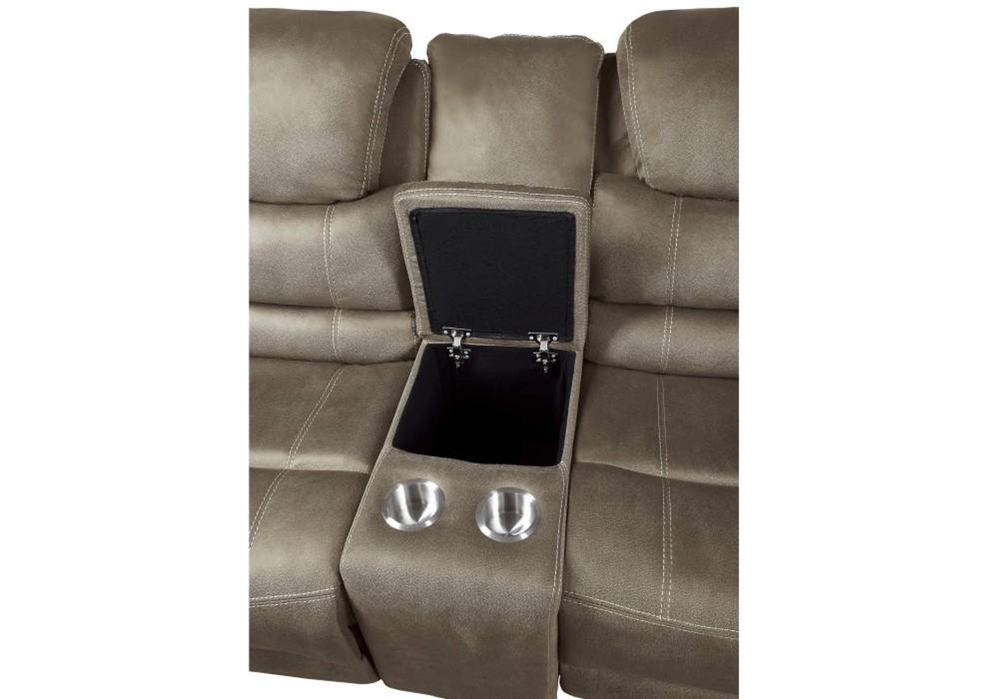 Shola Power Double Reclining Love Seat with Center Console, Power Headrests and USB Ports image 4