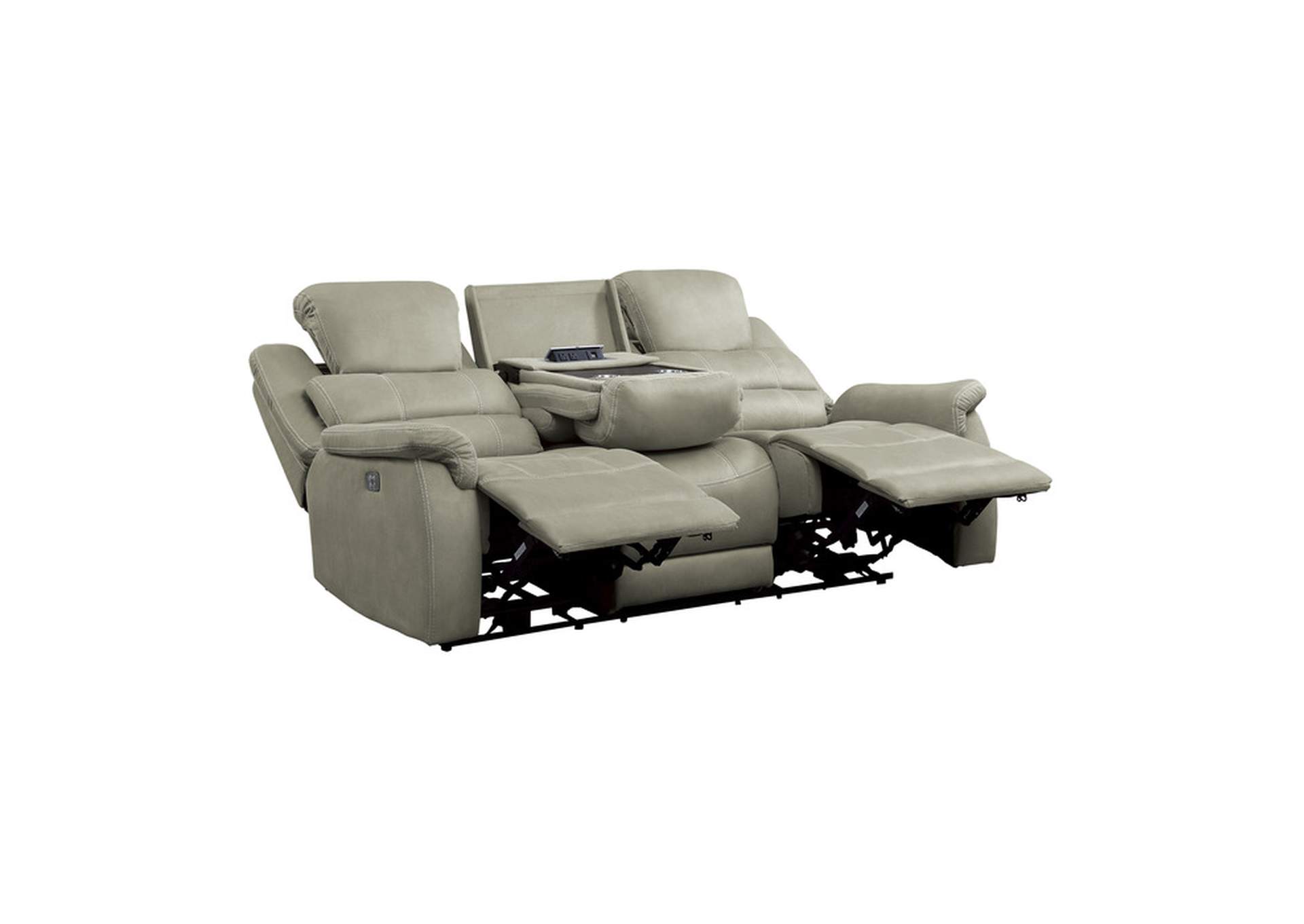 Shola Power Double Reclining Sofa with Power Headrests, Drop-Down Cup Holders, Receptacles and USB Ports image 3
