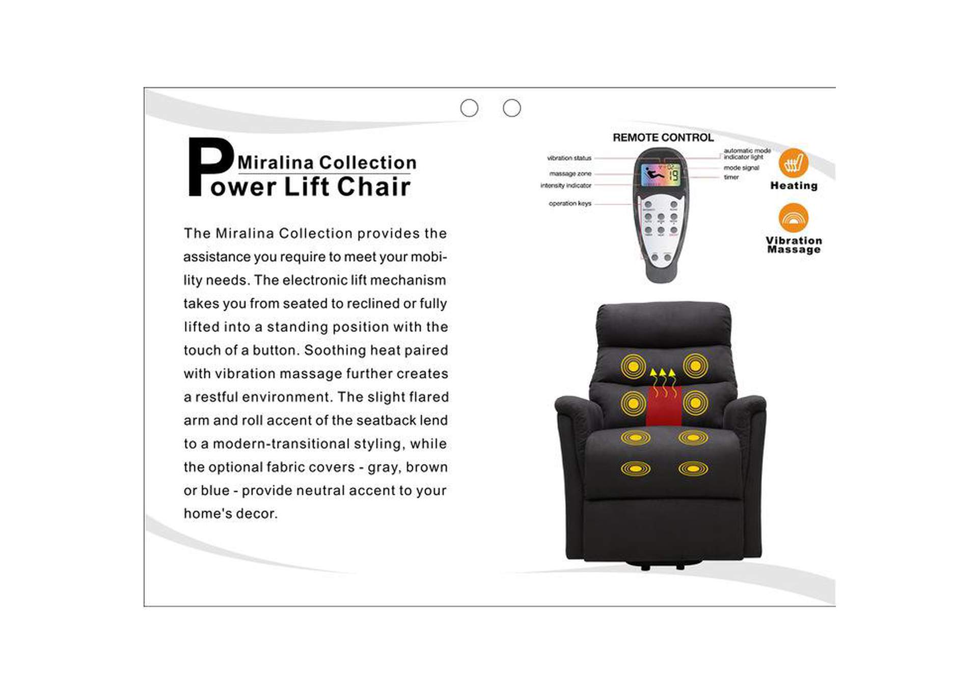 Miralina Power Lift Chair With Massage And Heat image 4
