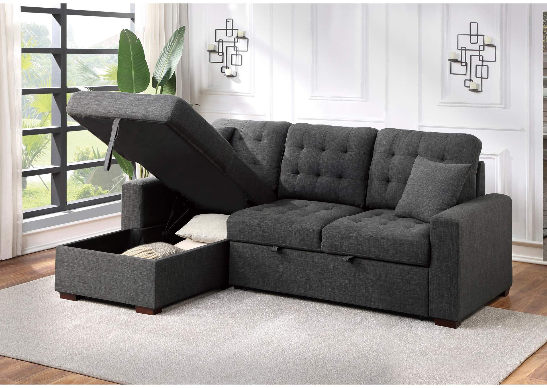 McCafferty 2-Piece Sectional with Pull-out Bed and Left Chaise with Hidden Storage image 4