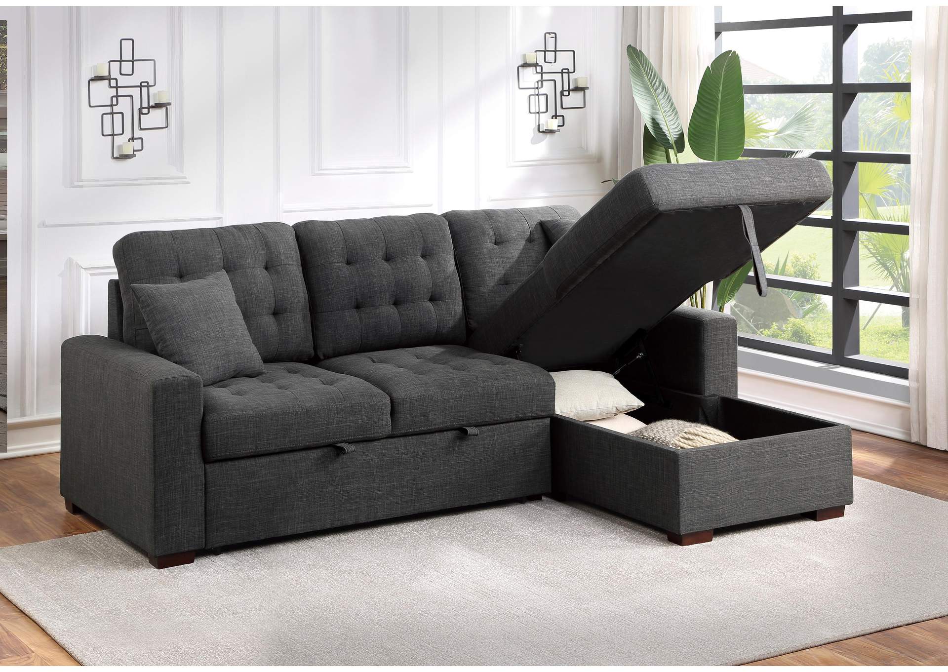 McCafferty 2-Piece Sectional with Pull-out Bed and Right Chaise with Hidden Storage image 13