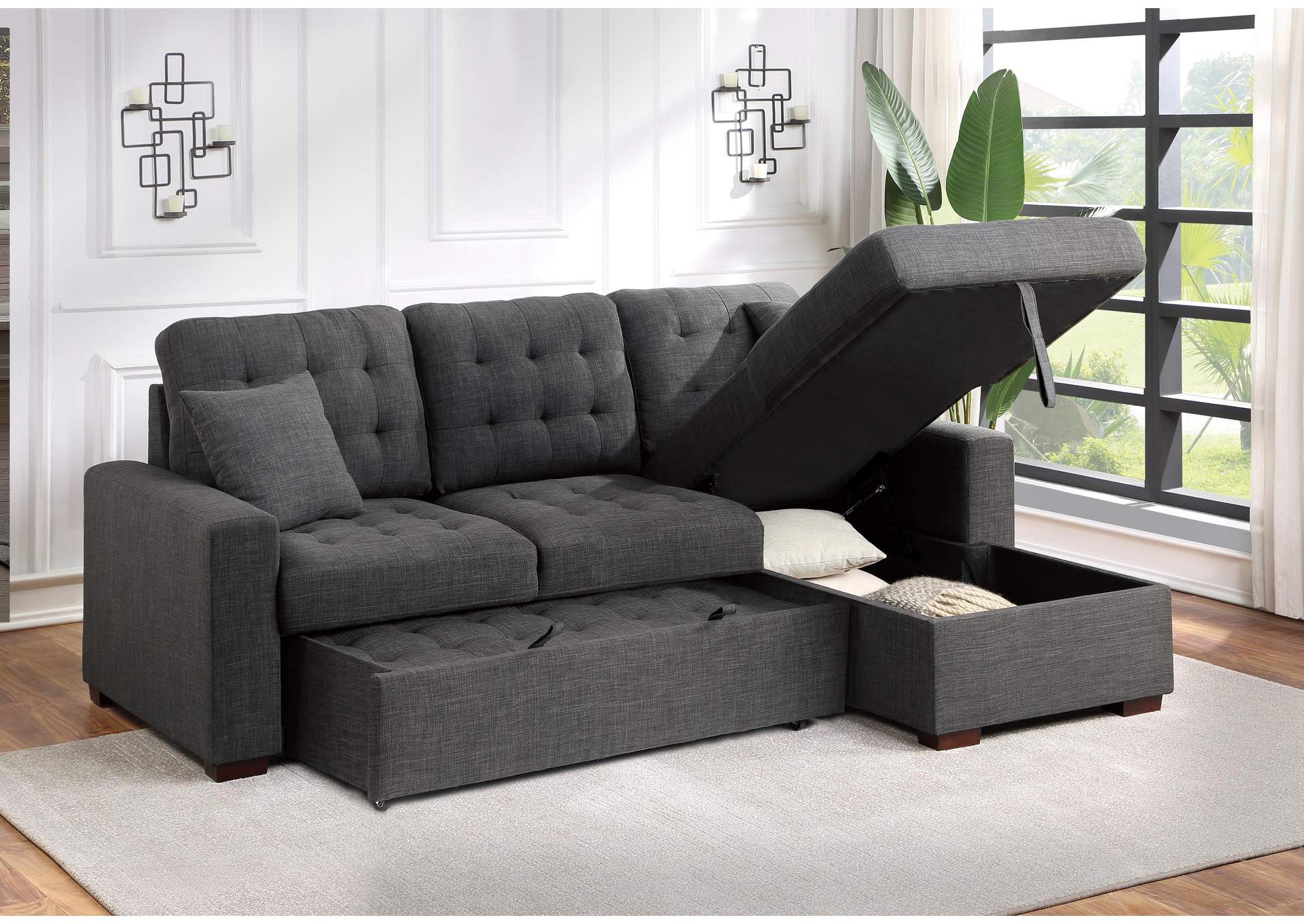 McCafferty 2-Piece Sectional with Pull-out Bed and Right Chaise with Hidden Storage image 14