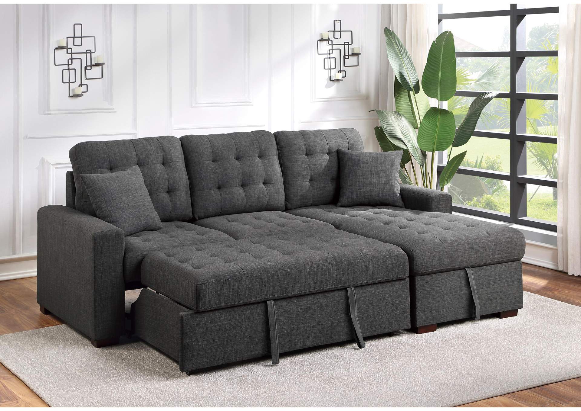 McCafferty 2-Piece Sectional with Pull-out Bed and Right Chaise with Hidden Storage image 8