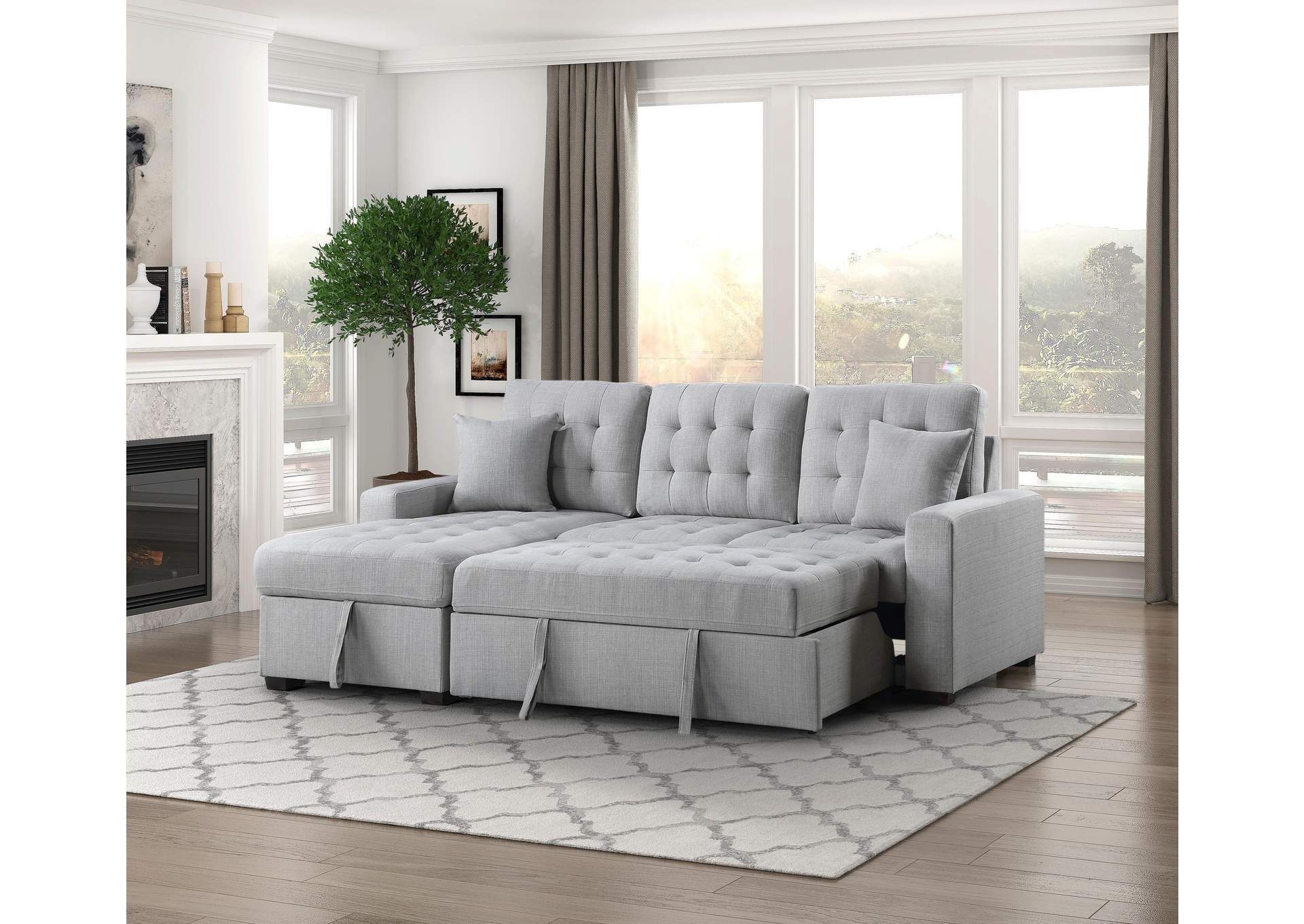 McCafferty 2-Piece Sectional with Pull-out Bed and Left Chaise with Hidden Storage image 4