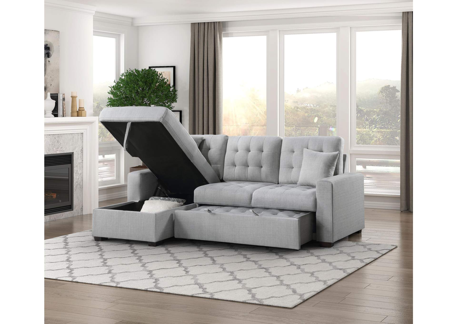 McCafferty 2-Piece Sectional with Pull-out Bed and Left Chaise with Hidden Storage image 8