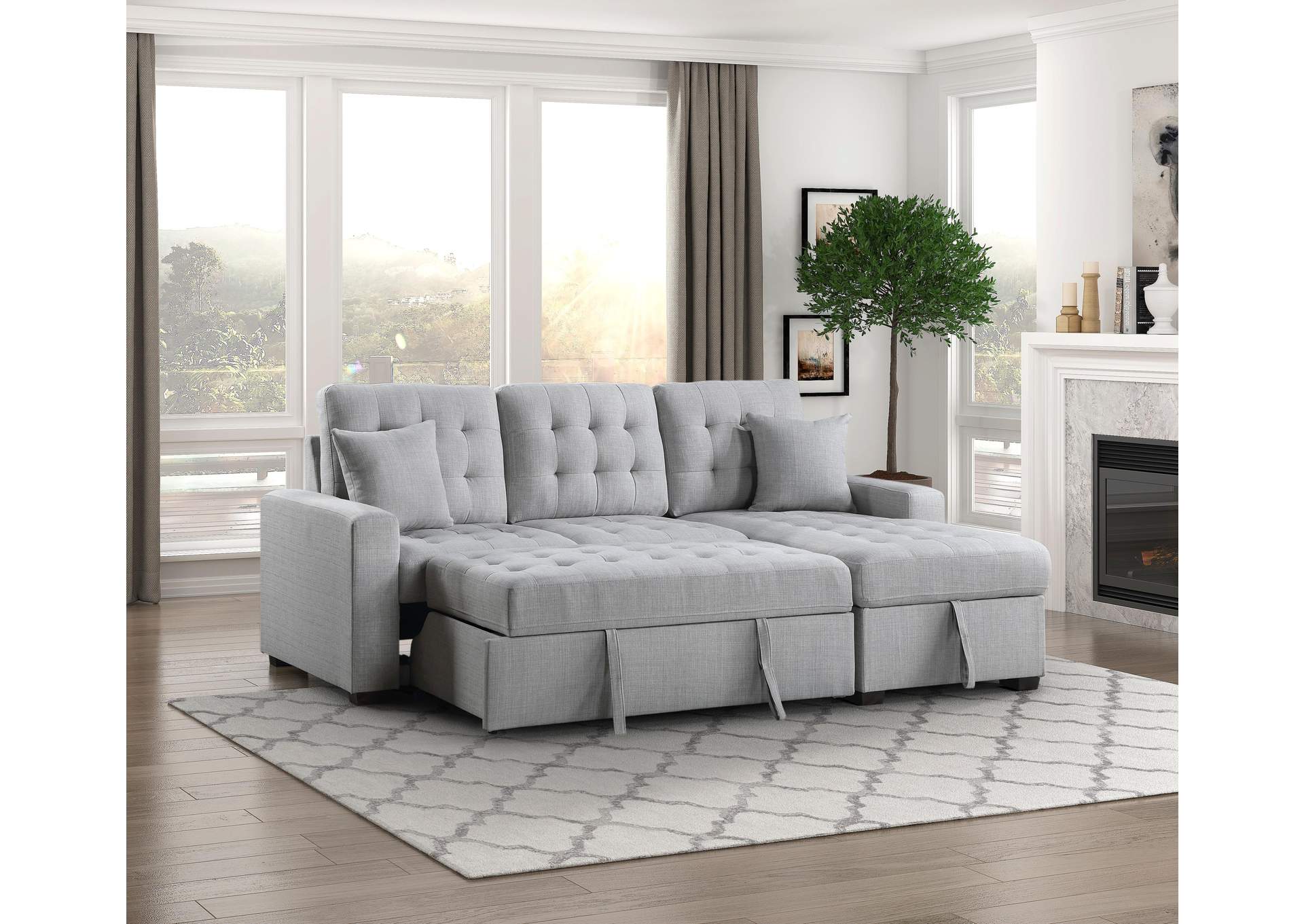 McCafferty 2-Piece Sectional with Pull-out Bed and Right Chaise with Hidden Storage image 4
