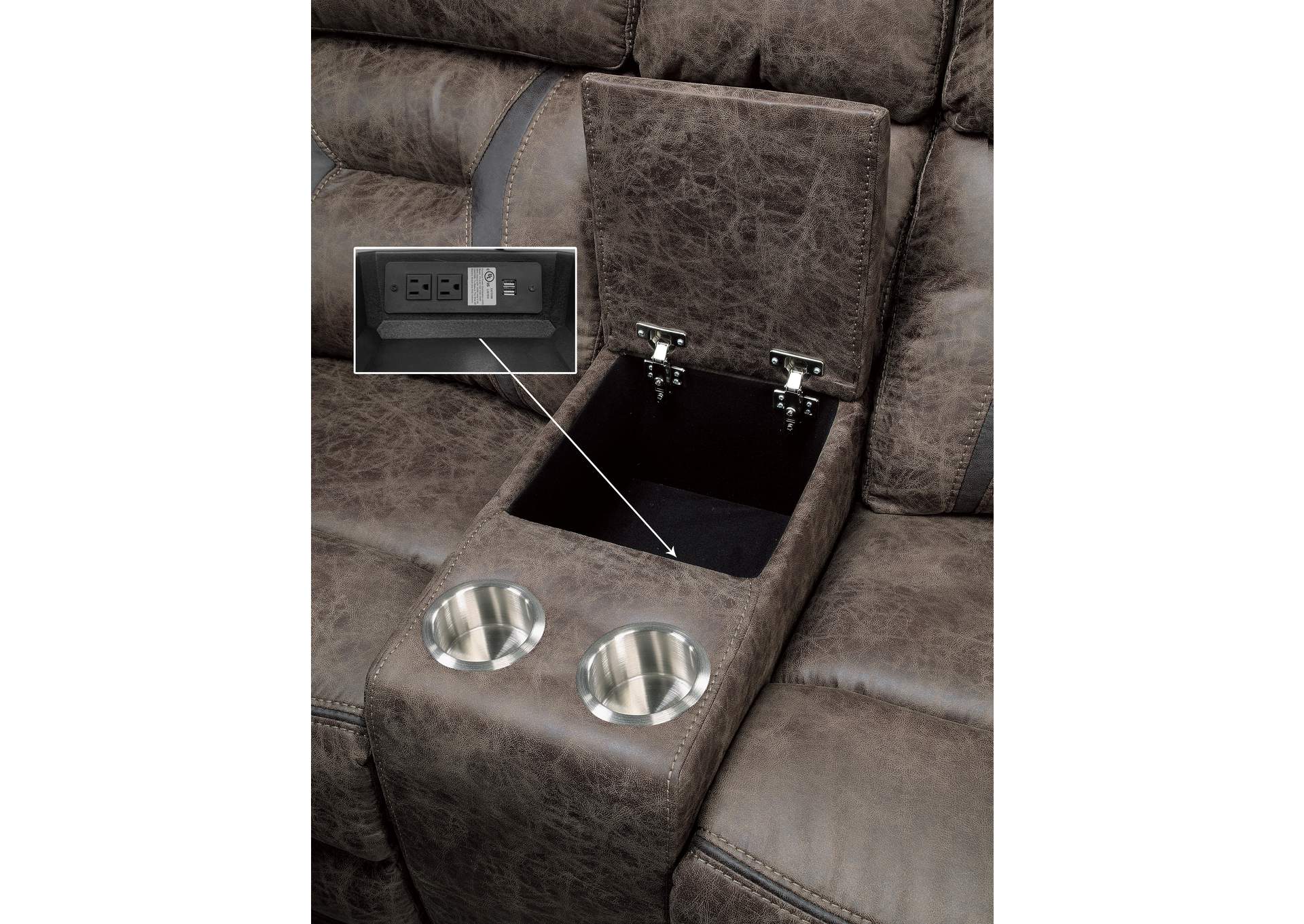 Hill Double Reclining Love Seat with Center Console image 3