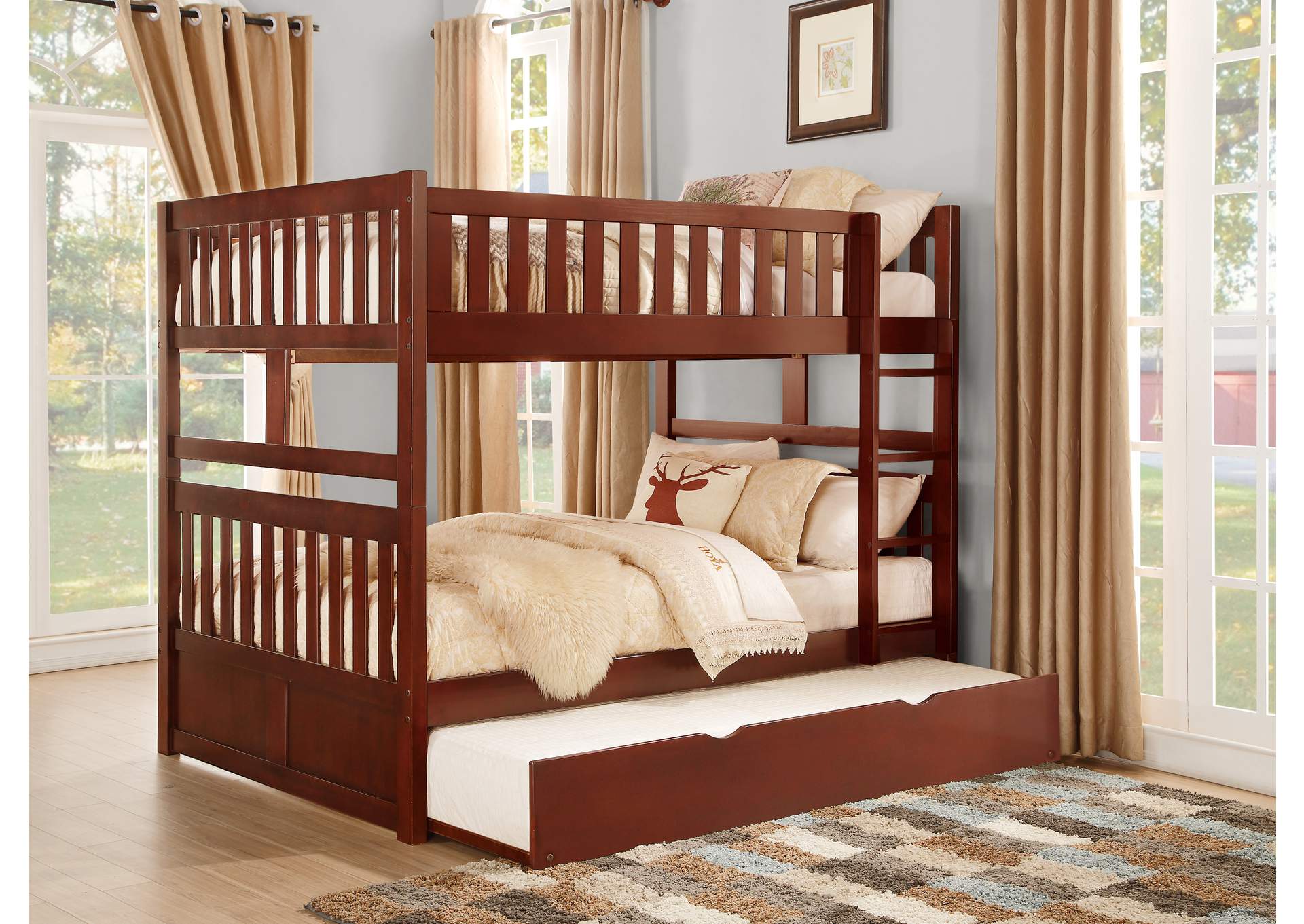 Rowe Full/Full Bunk Bed with Twin Trundle image 4