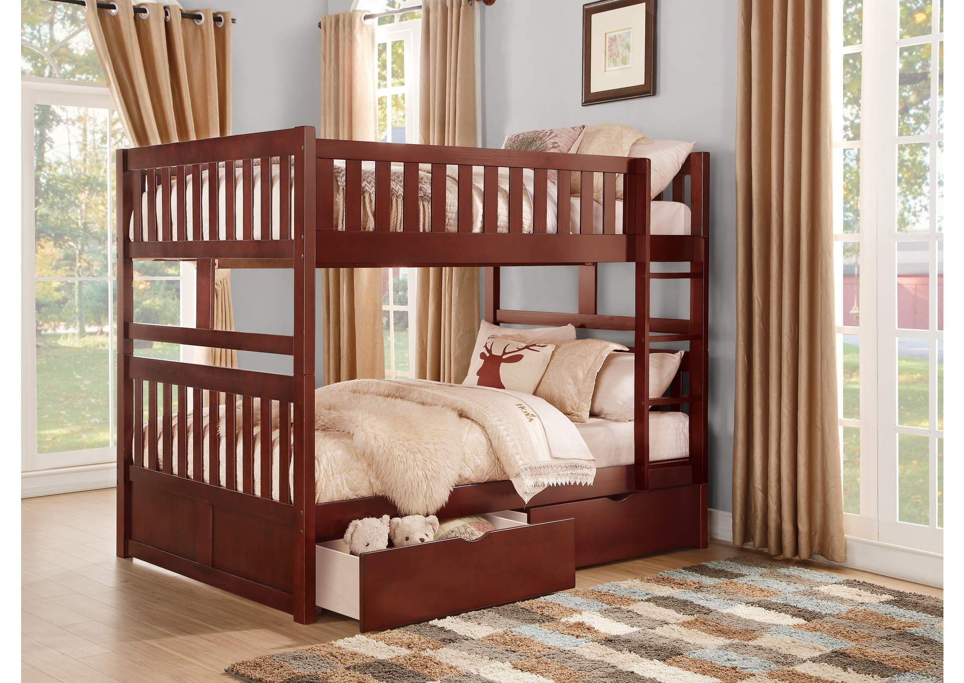 Rowe Full/Full Bunk Bed with Storage Boxes image 4