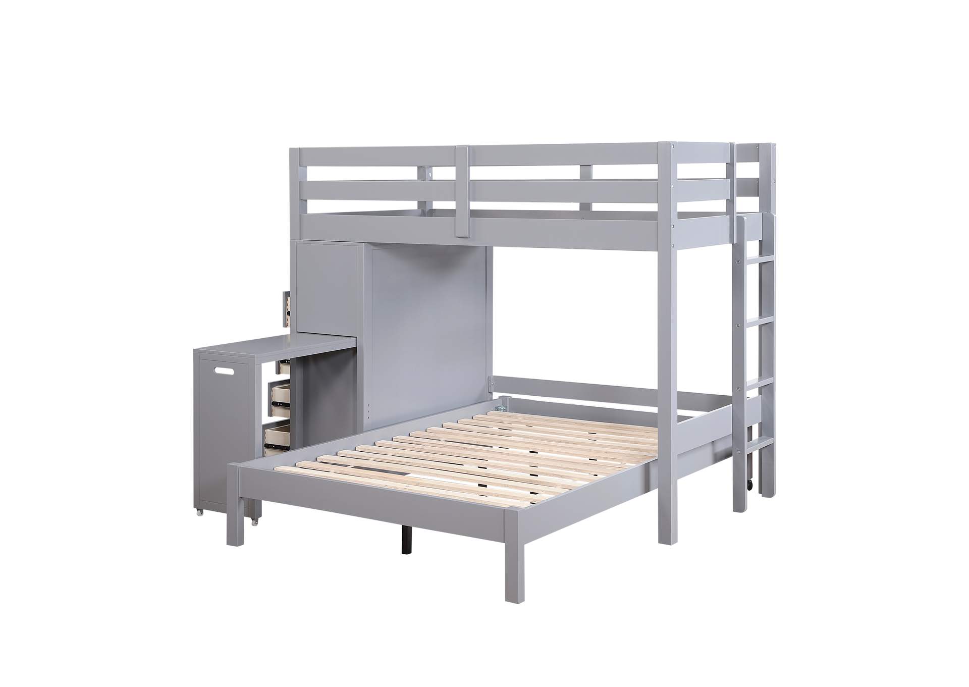 Sloane Twin/Full Loft Bunk Bed with Chest and Hidden Desk image 1