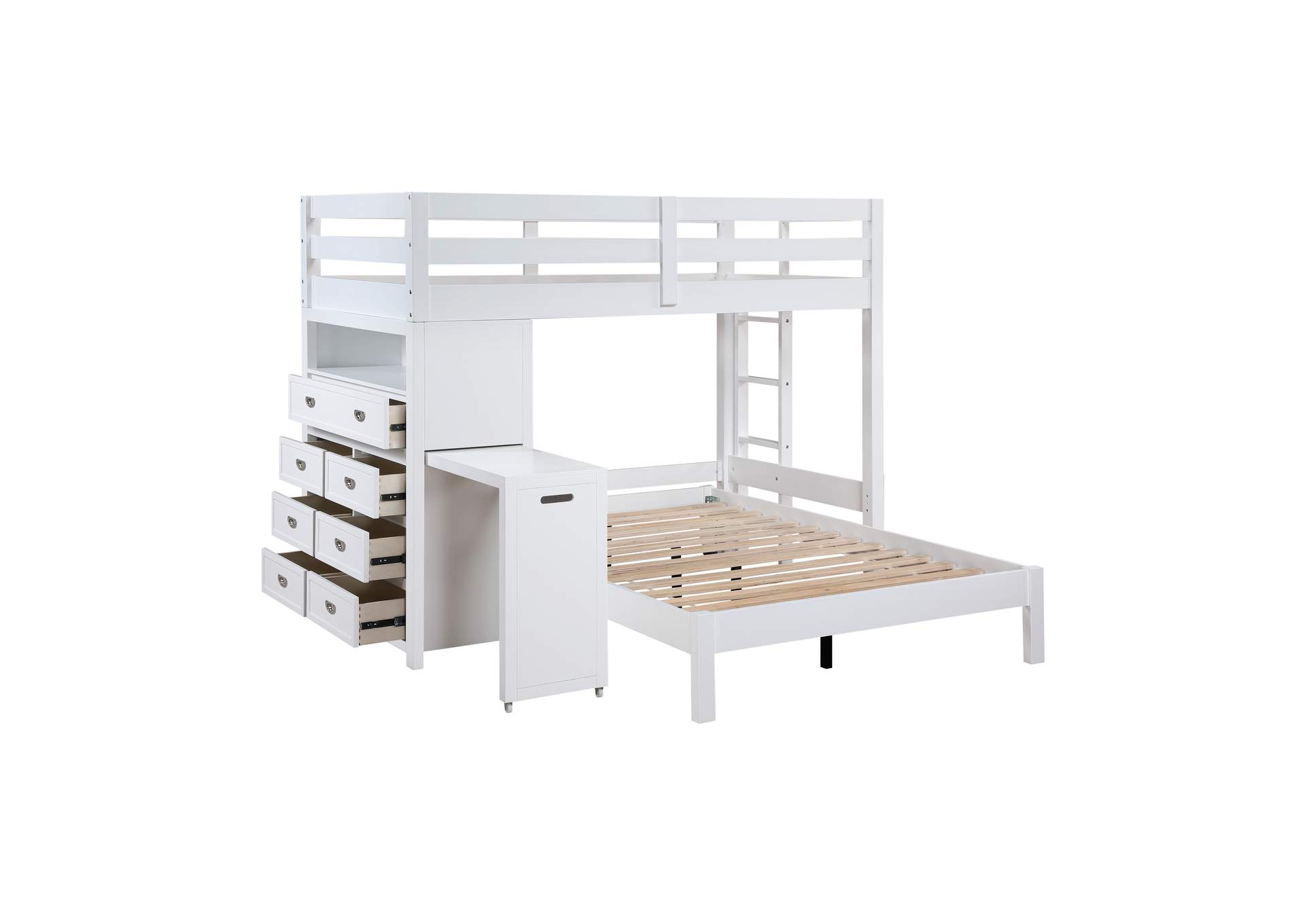 Sloane Twin/Full Loft Bunk Bed with Chest and Hidden Desk image 1