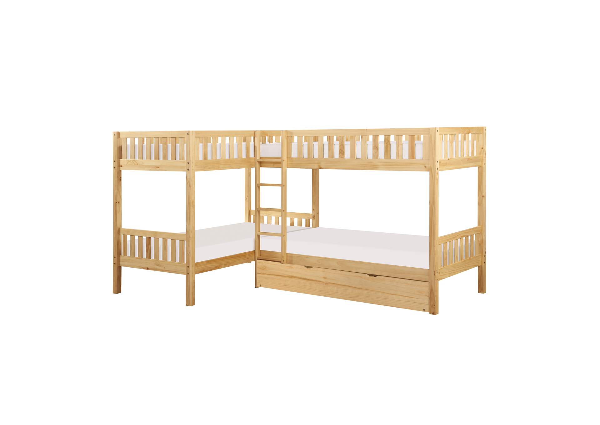 Bartly Corner Bunk Bed with Twin Trundle image 1