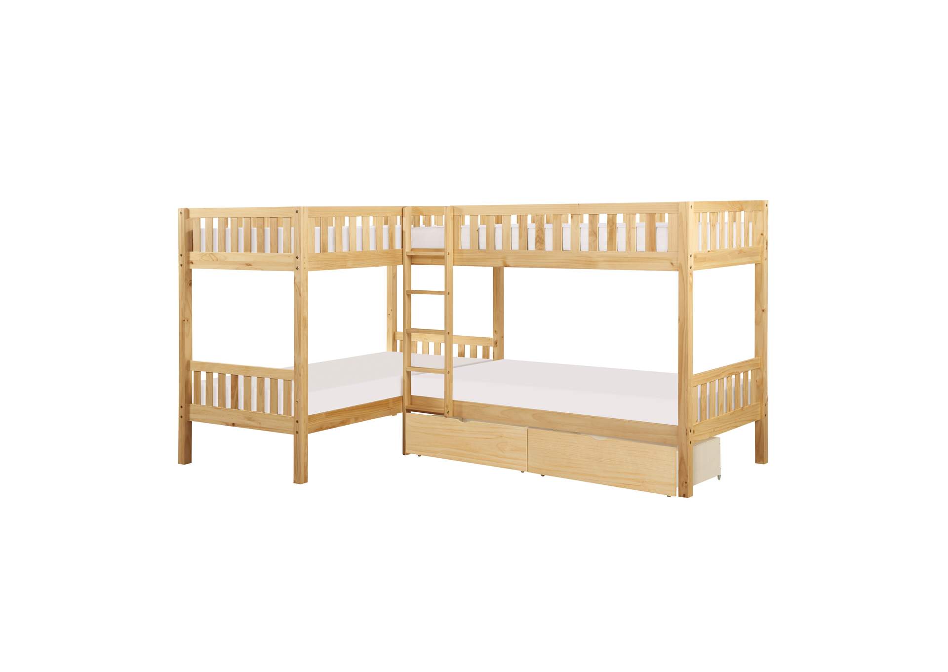Bartly Corner Bunk Bed with Storage Boxes image 1