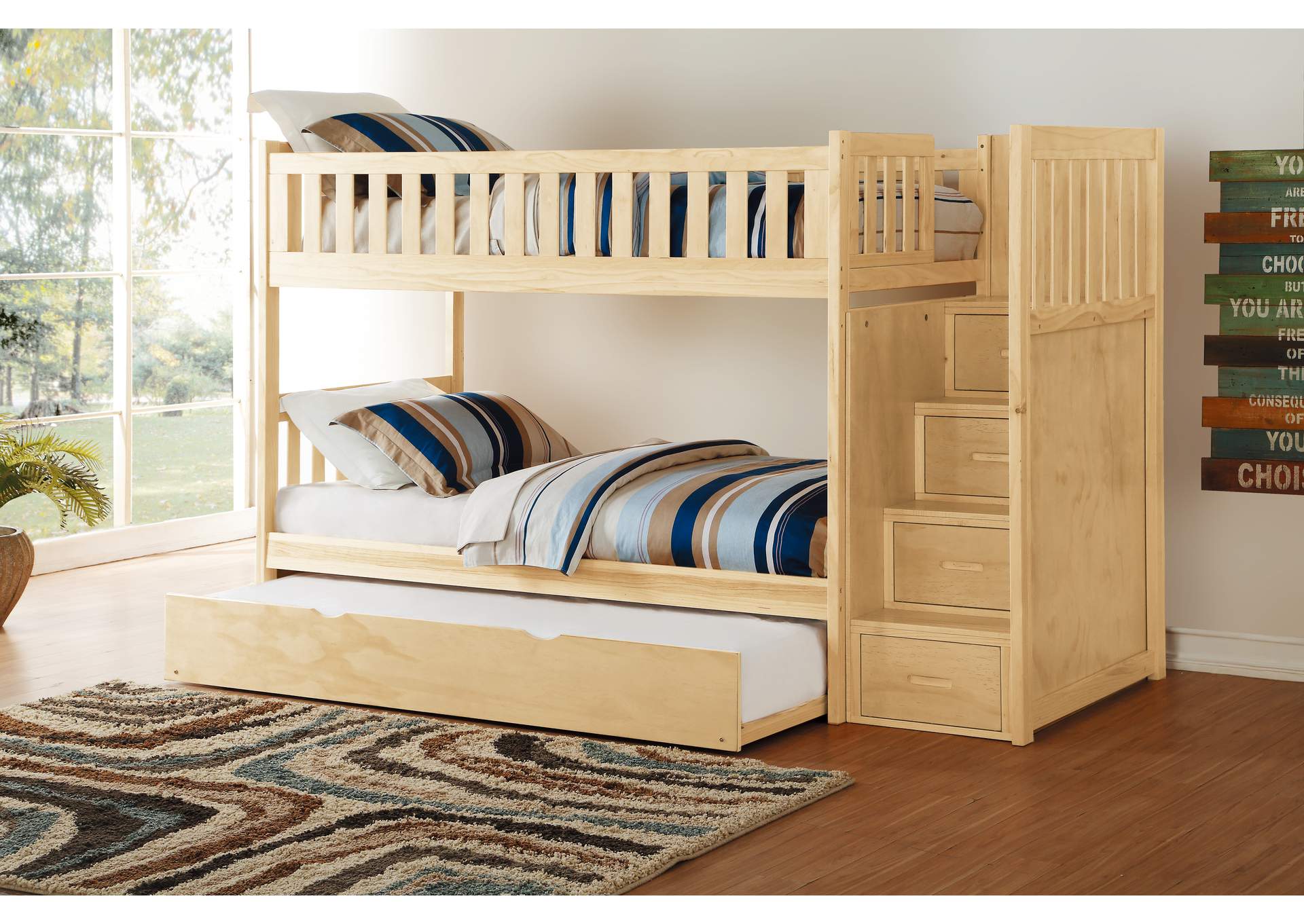 Bartly Twin/Twin Step Bunk Bed with Twin Trundle image 5