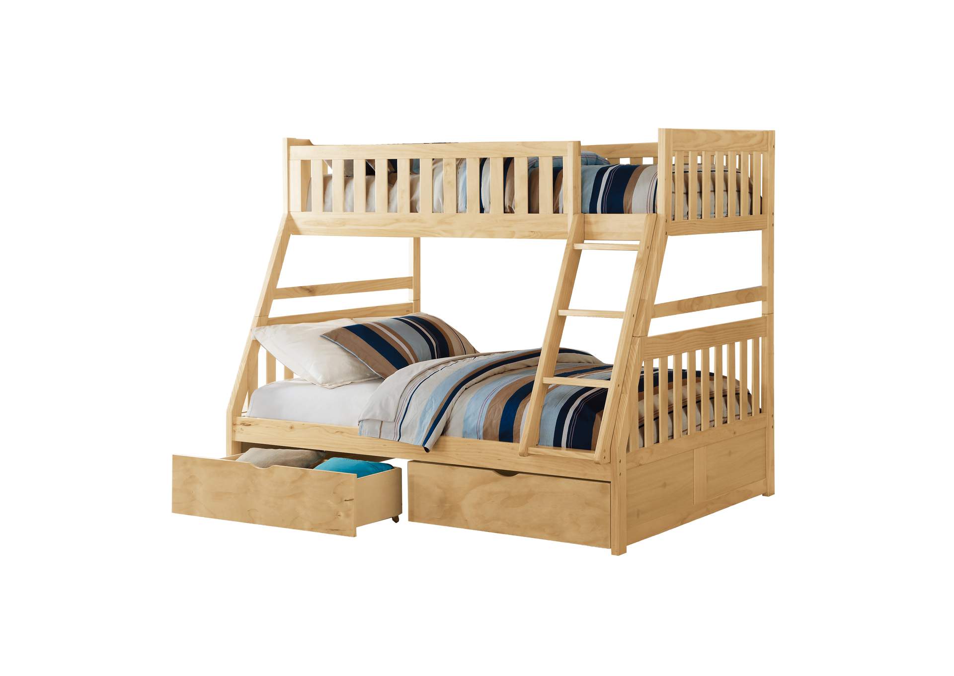 Bartly Twin/Full Bunk Bed with Storage Boxes image 1