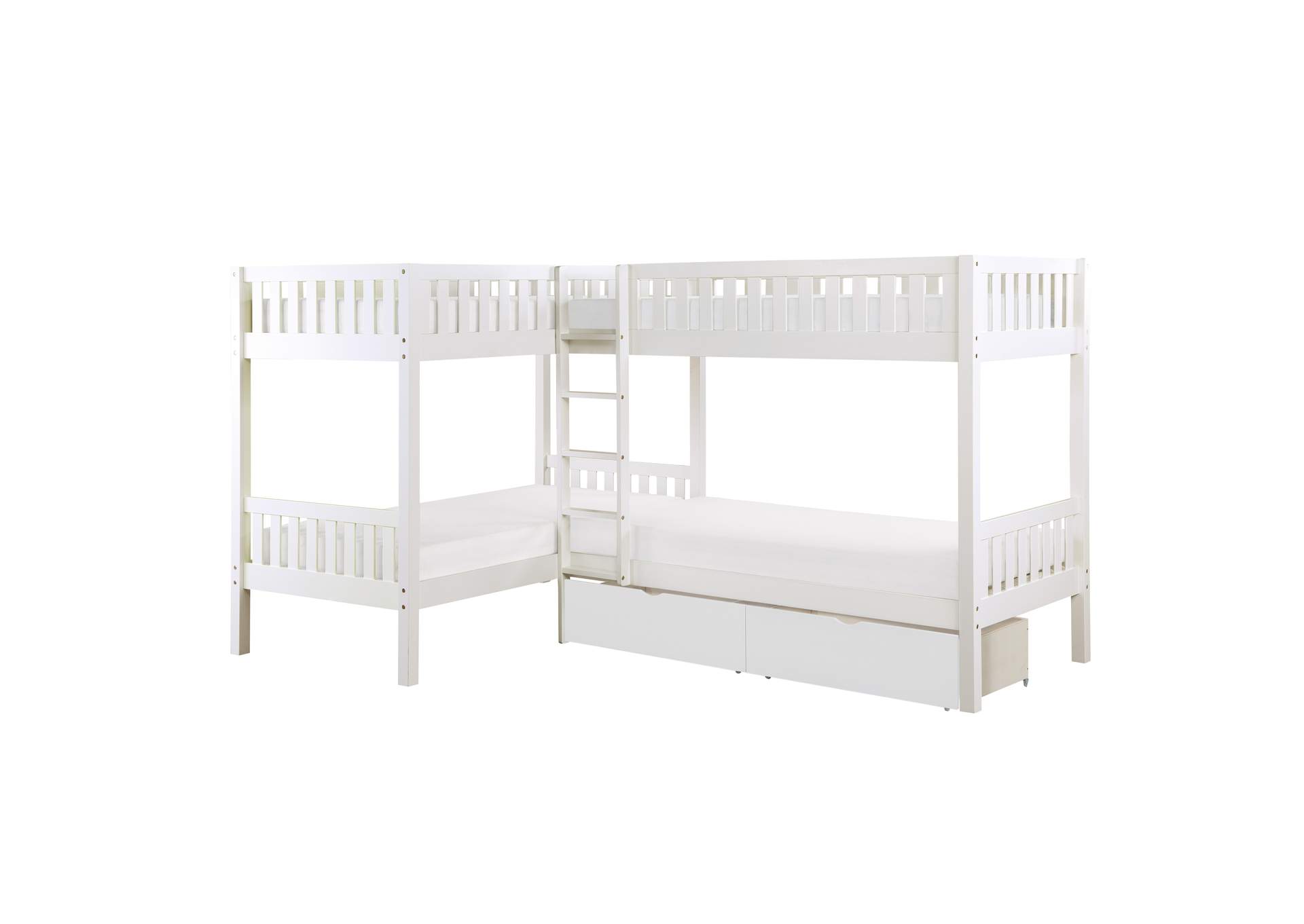 Galen Corner Bunk Bed with Storage Boxes image 1