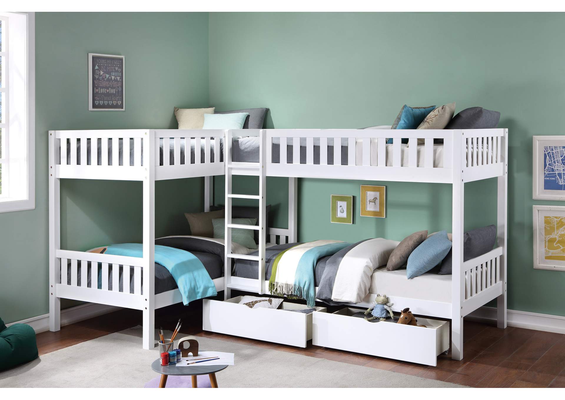 Galen Corner Bunk Bed with Storage Boxes image 5