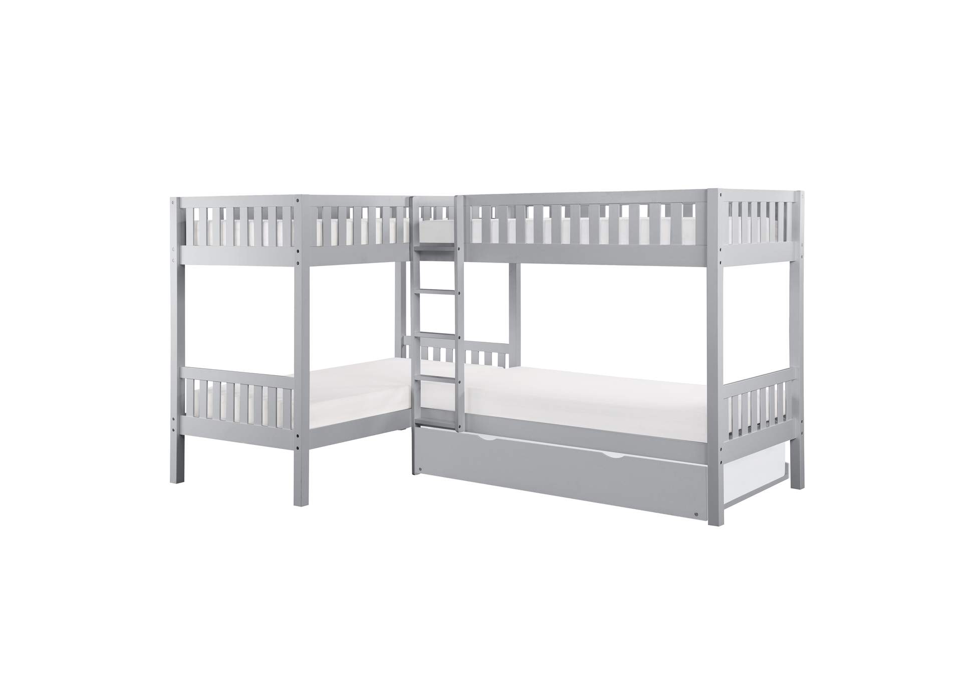 Orion Corner Bunk Bed with Twin Trundle image 1