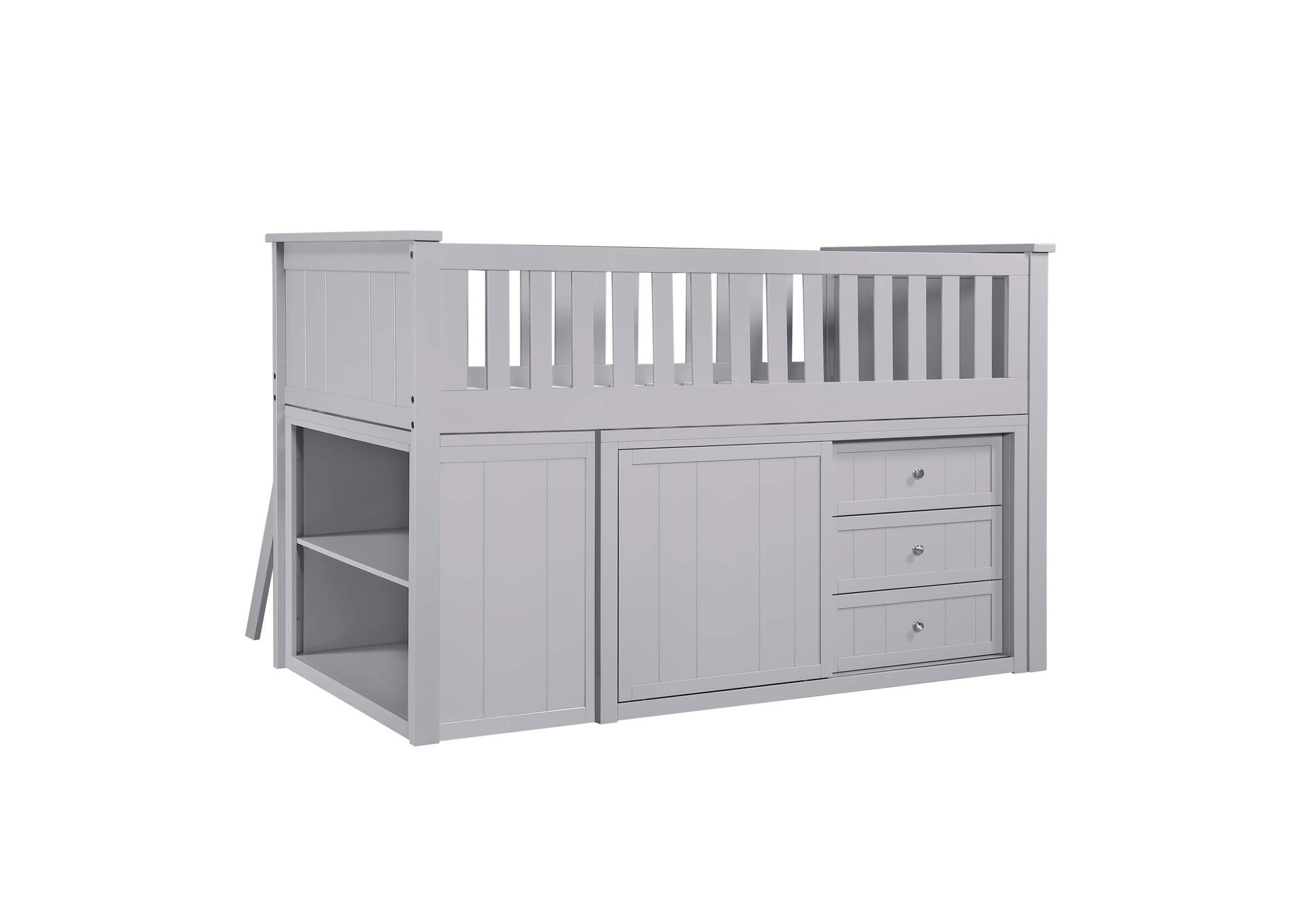 Orion Low Loft Bunk with Bookcase and 2 Dressers image 3