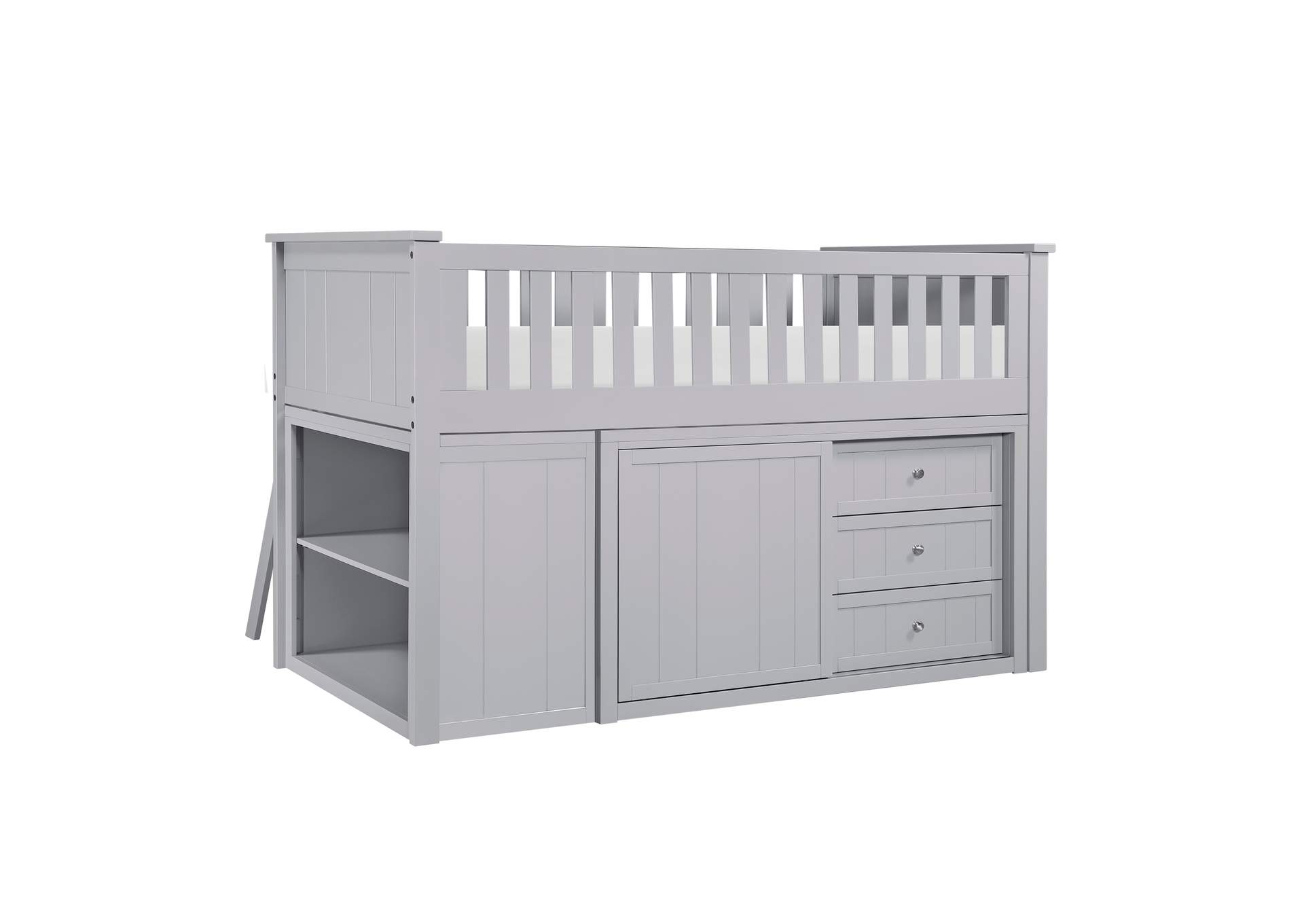 Orion Low Loft Bunk with Bookcase and 2 Dressers image 13