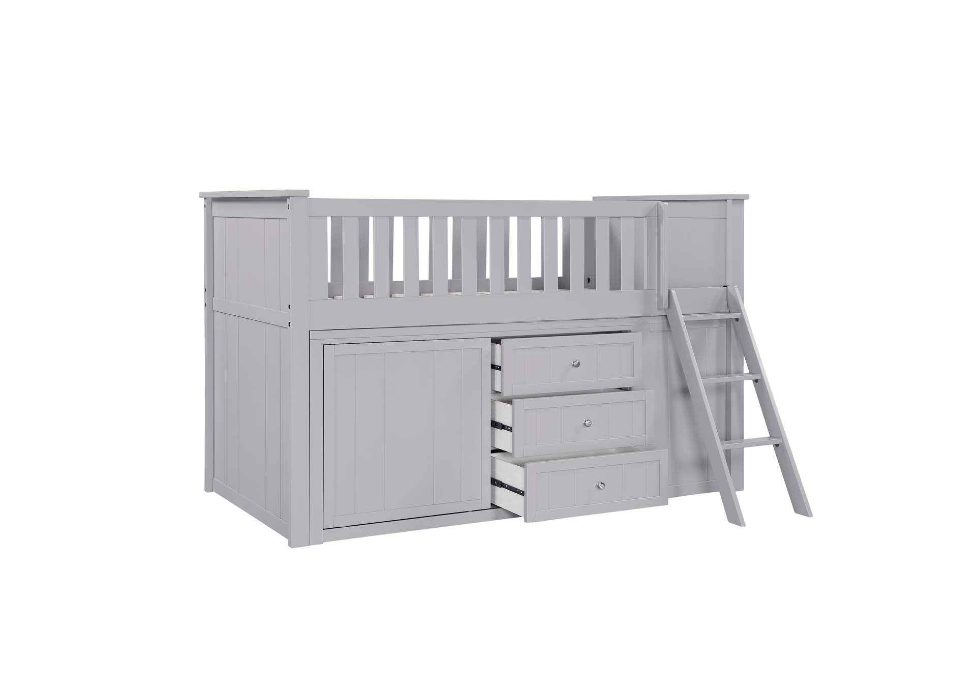 Orion Low Loft Bunk with Bookcase and 2 Dressers image 9