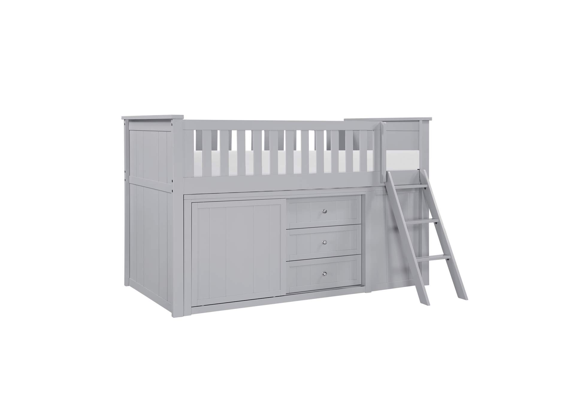 Orion Low Loft Bunk with Bookcase and 2 Dressers image 1