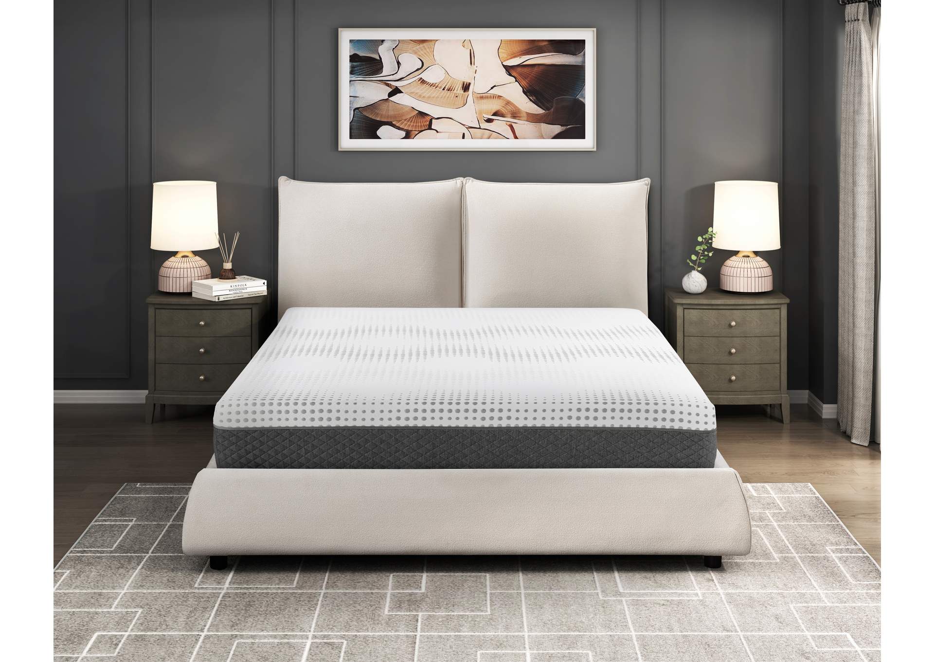 Findlay 12" Eastern King Green Tea Gel-Infused Memory Foam Hybrid Mattress image 1