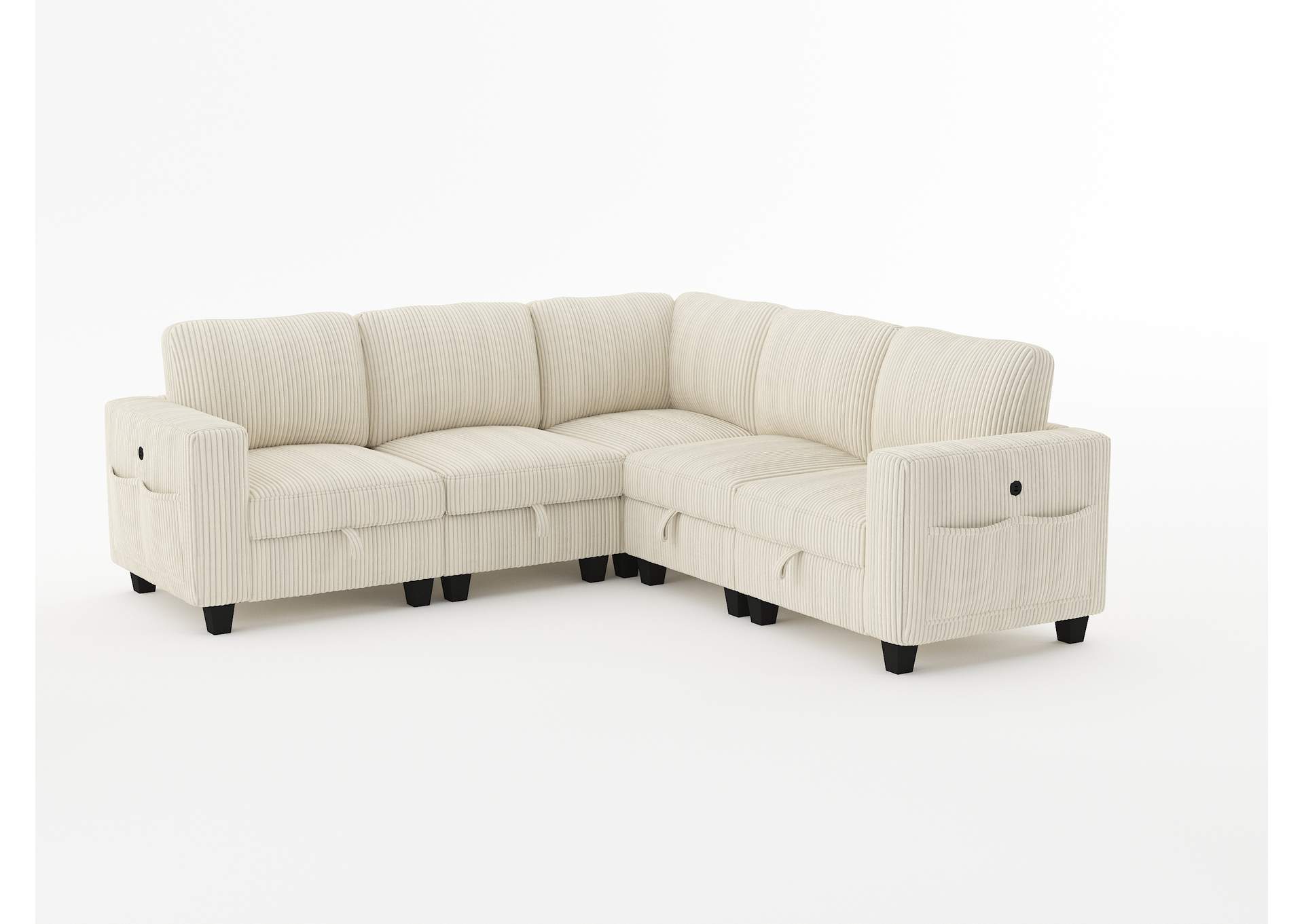 Chair with One Arm, Storage, Storage Pouch and Charging Ports image 1