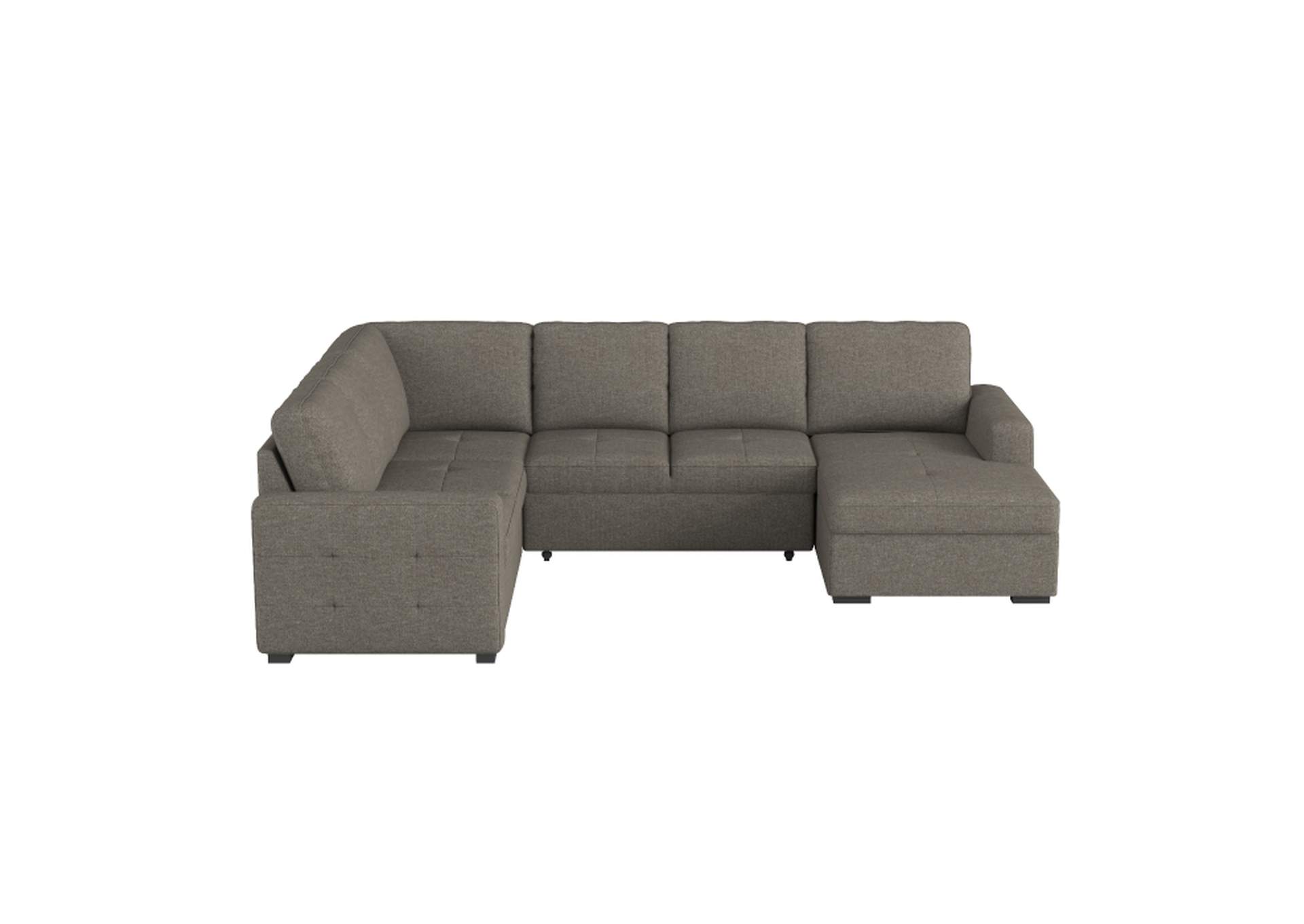 Elton 3-Piece Sectional with Pull-out Bed and Right Chaise with Hidden Storage image 3