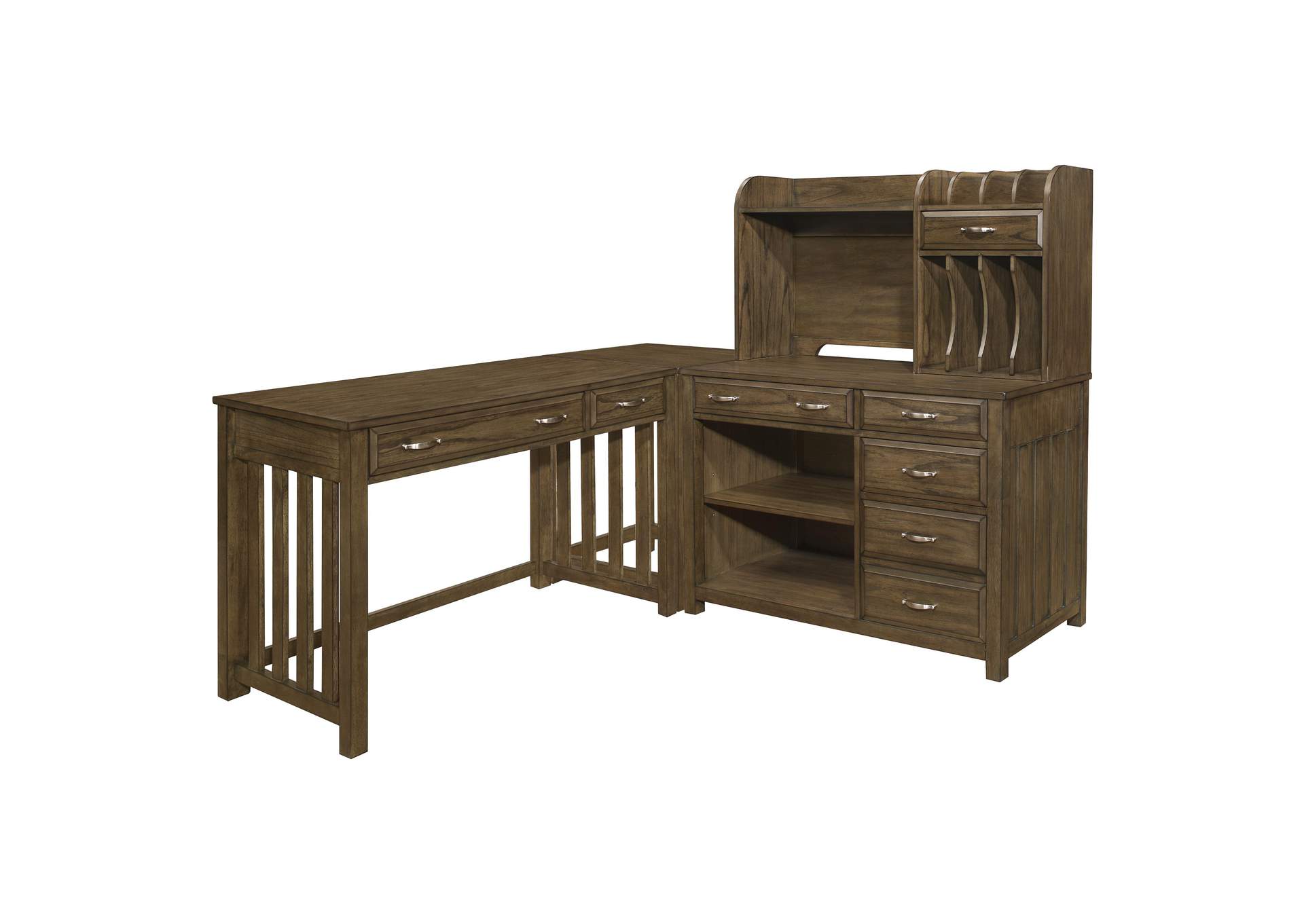 Blanche 4pc Corner Desk (Desk+Corner+Credenza+Hutch) image 1