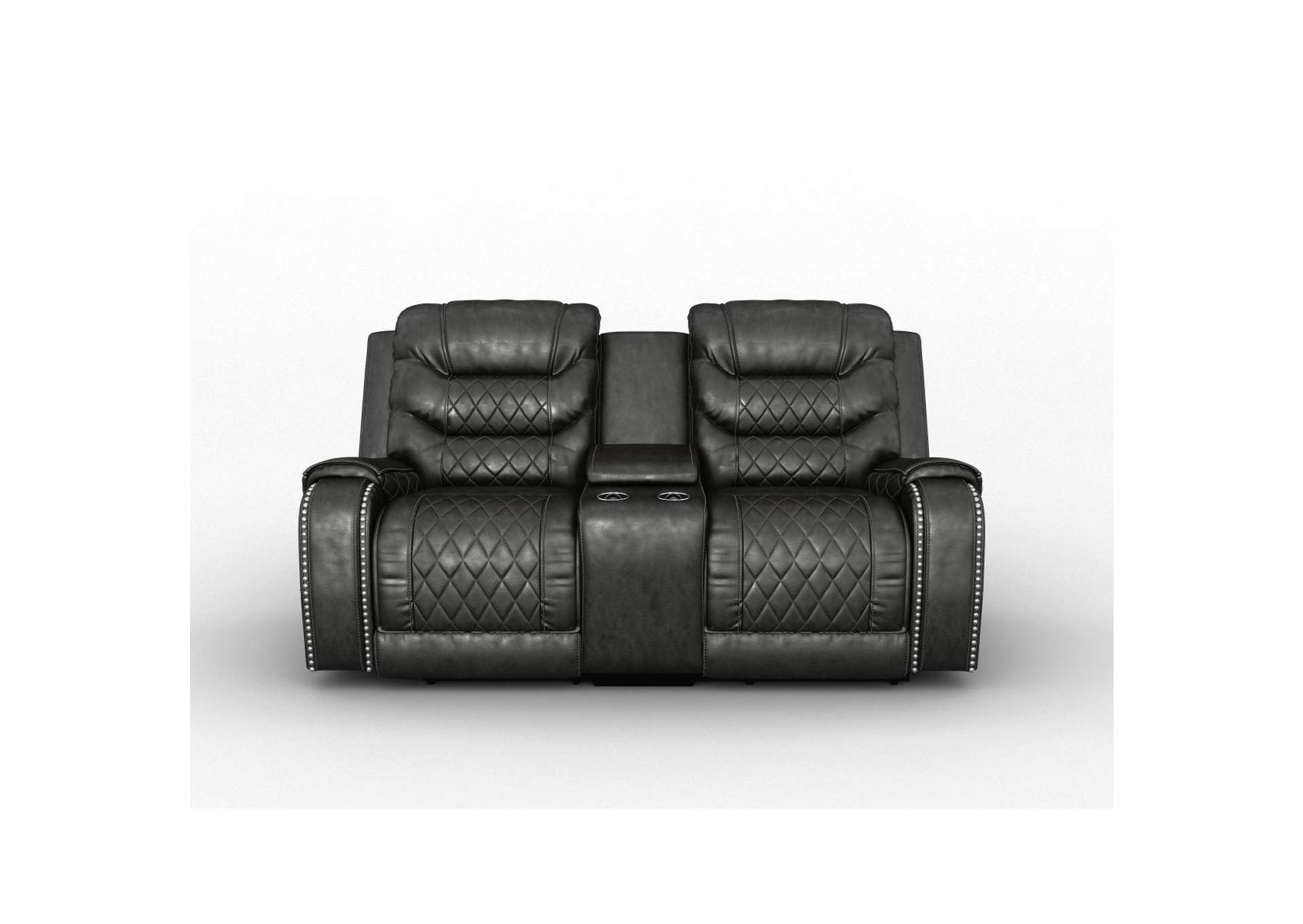 Putnam Power Double Reclining Love Seat with Center Console, Receptacles and USB Ports image 8