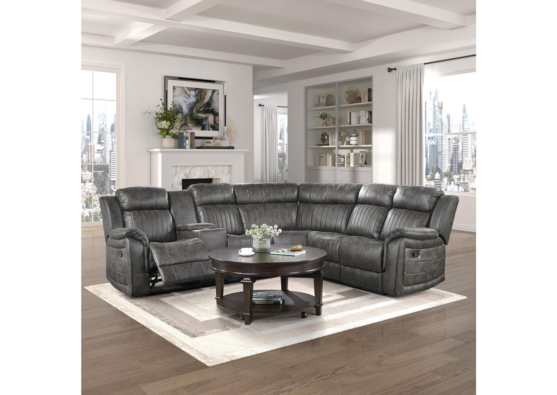 Centeroak 3-Piece Reclining Sectional with Left Console image 4