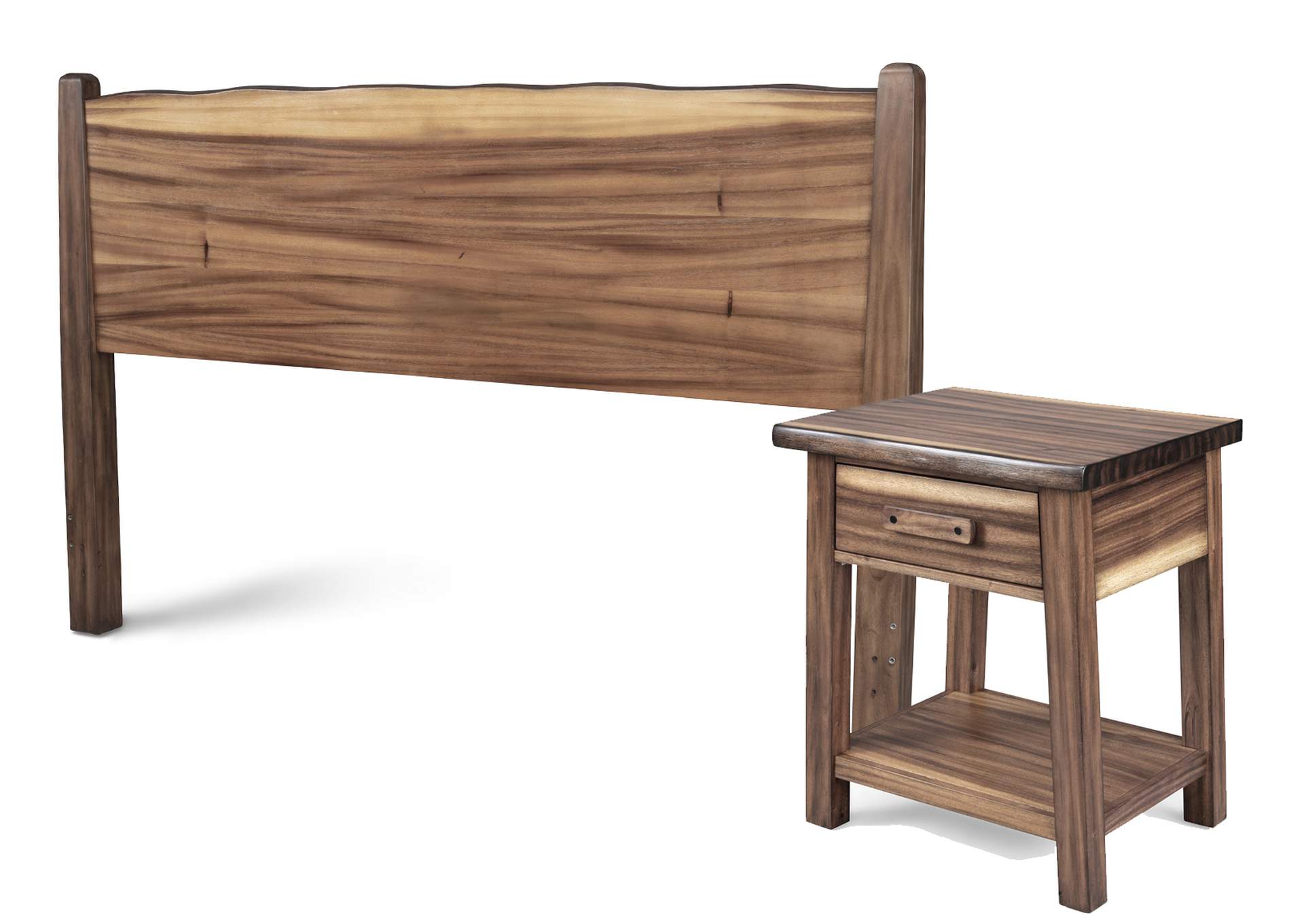 Forest Retreat King Headboard and Nightstand by Homestyles