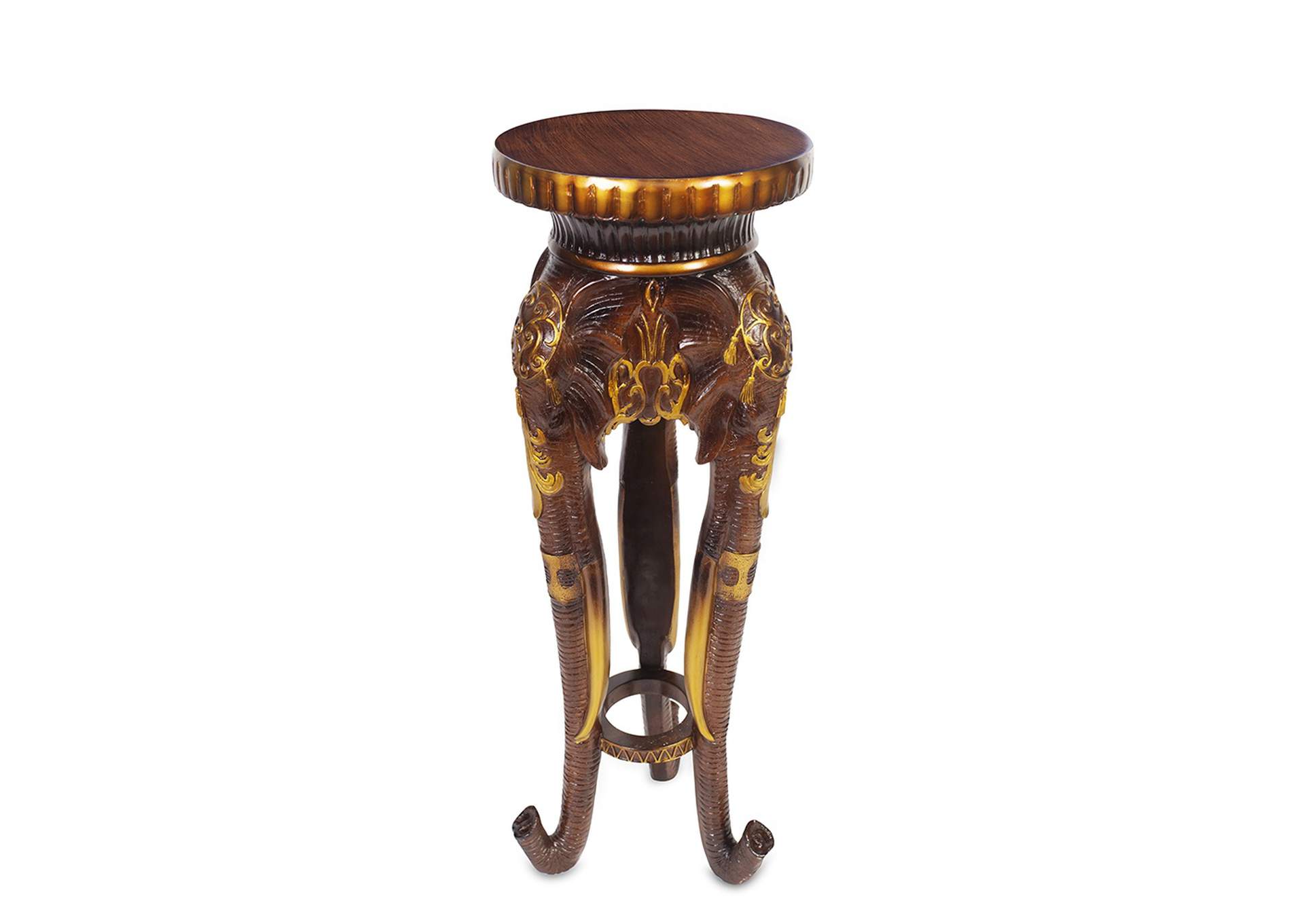 Mahogany &Amp; Gold Pedestal image 1