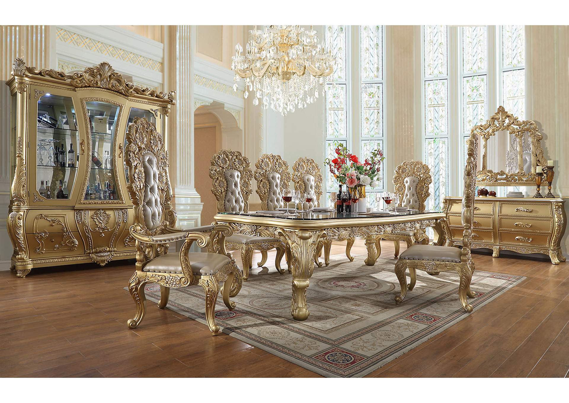 Bright Gold 7Pc Dining Set