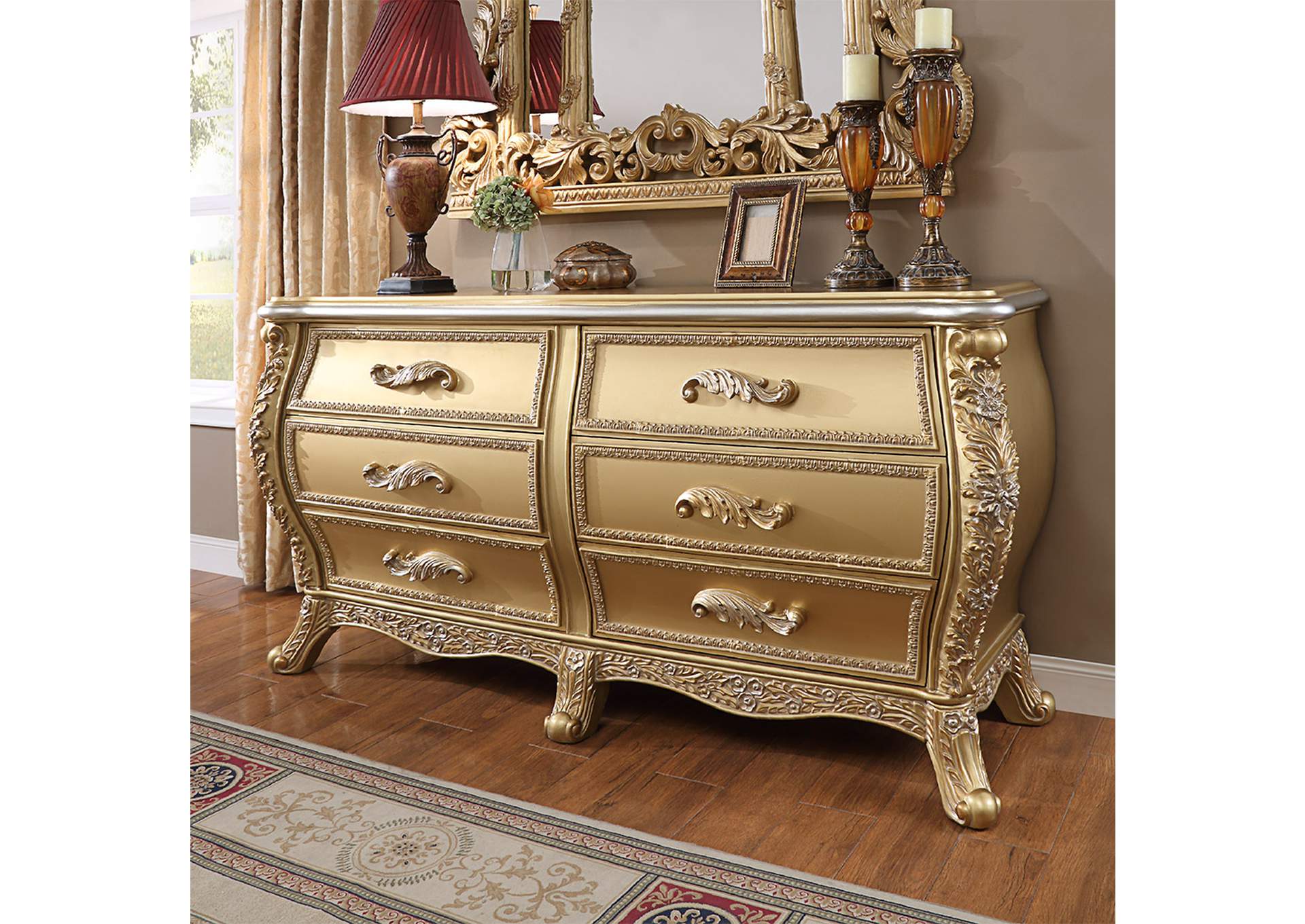 Bright Gold Dresser