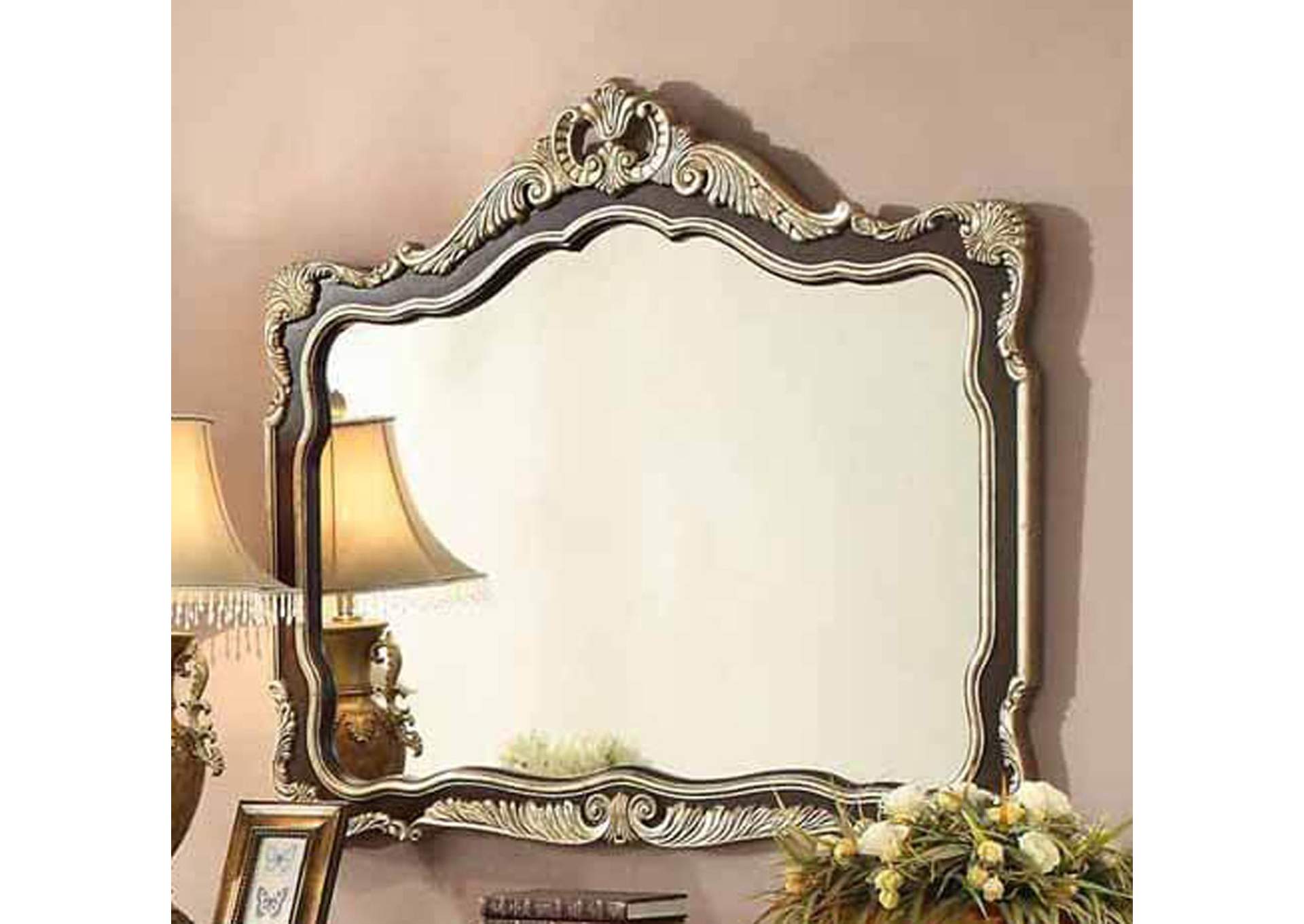 Dark Brown with Gold Highlight Mirror