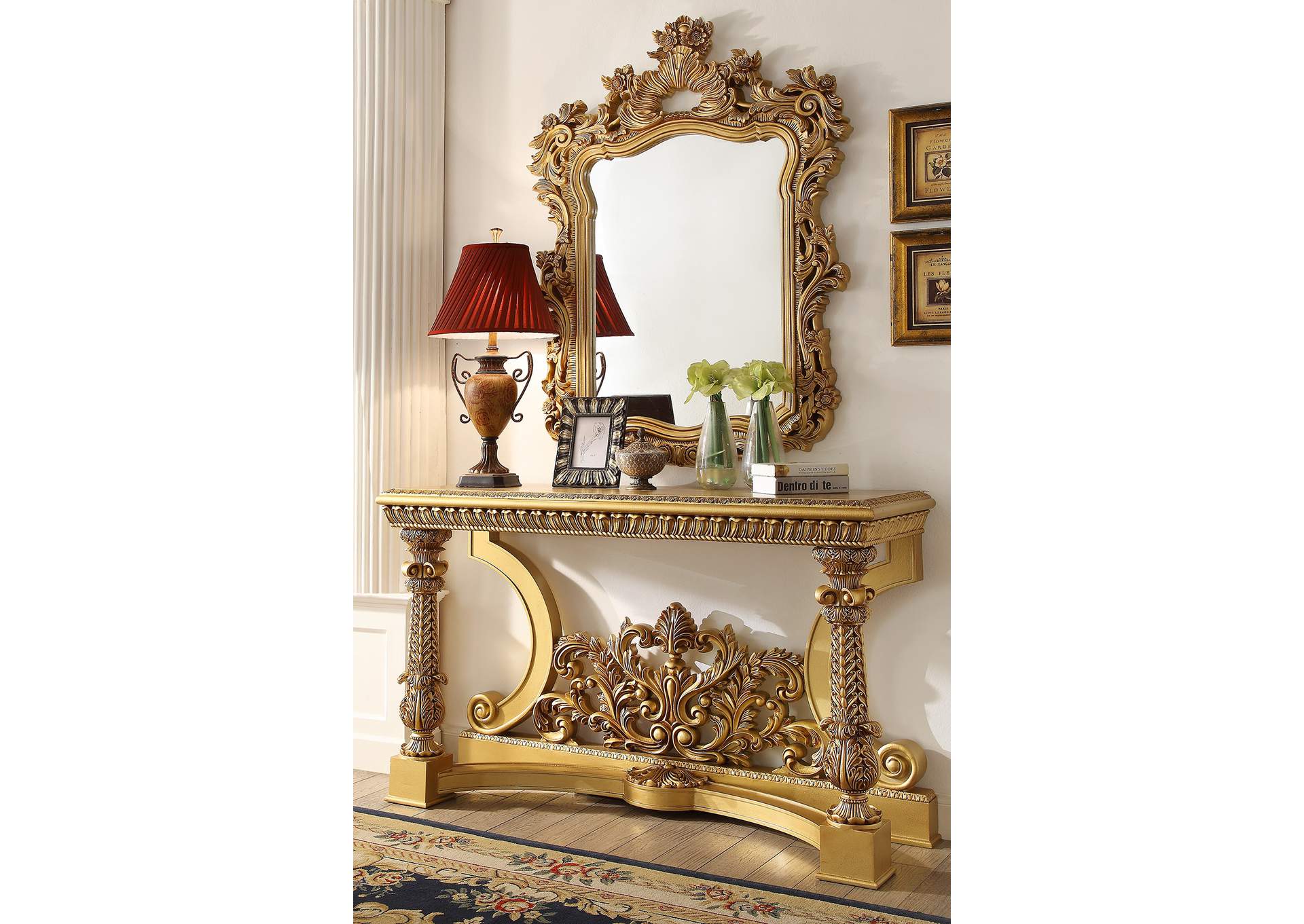 Bright Gold Console Table