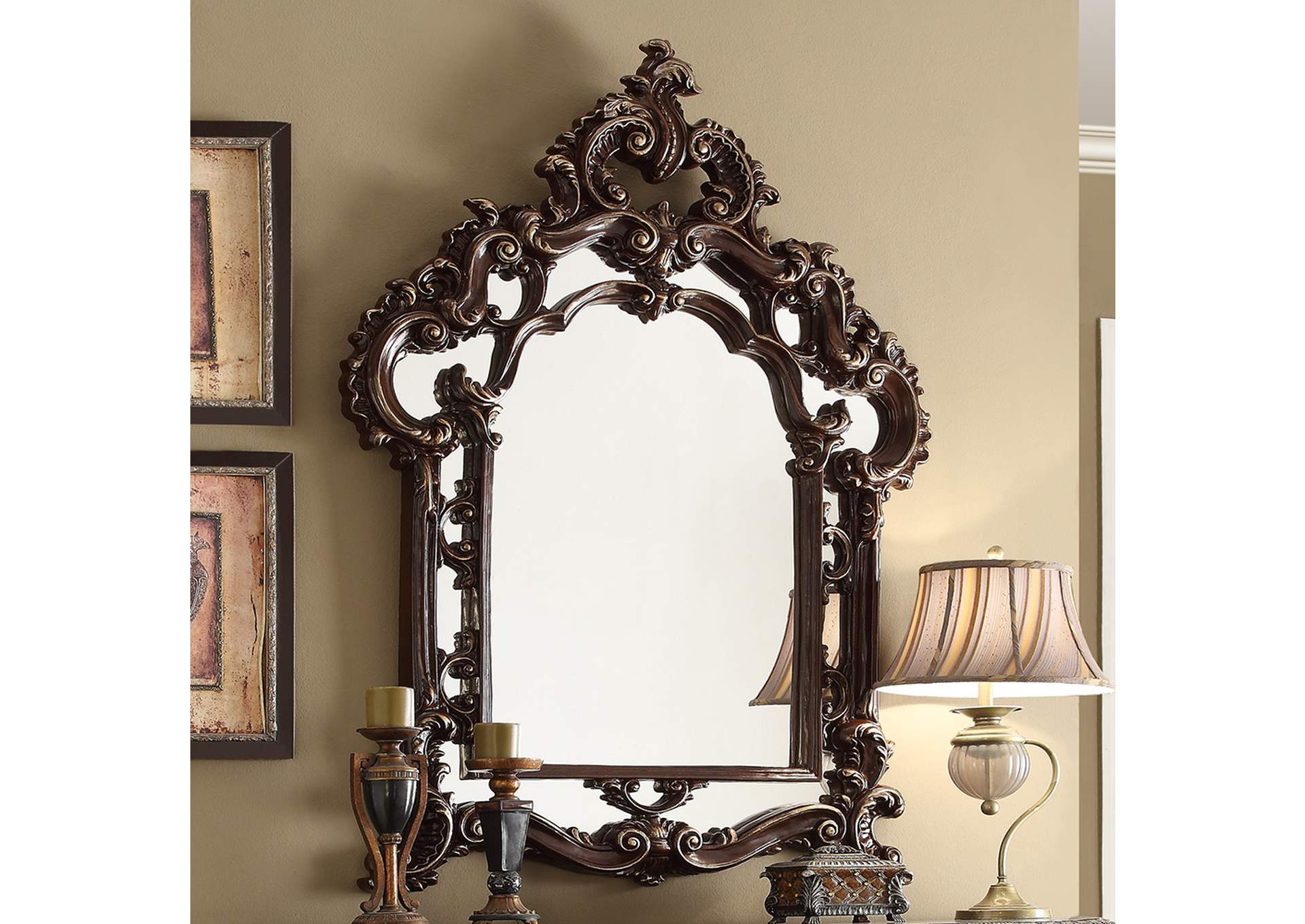 Brown Cherry with Silver Highlights Mirror image 1